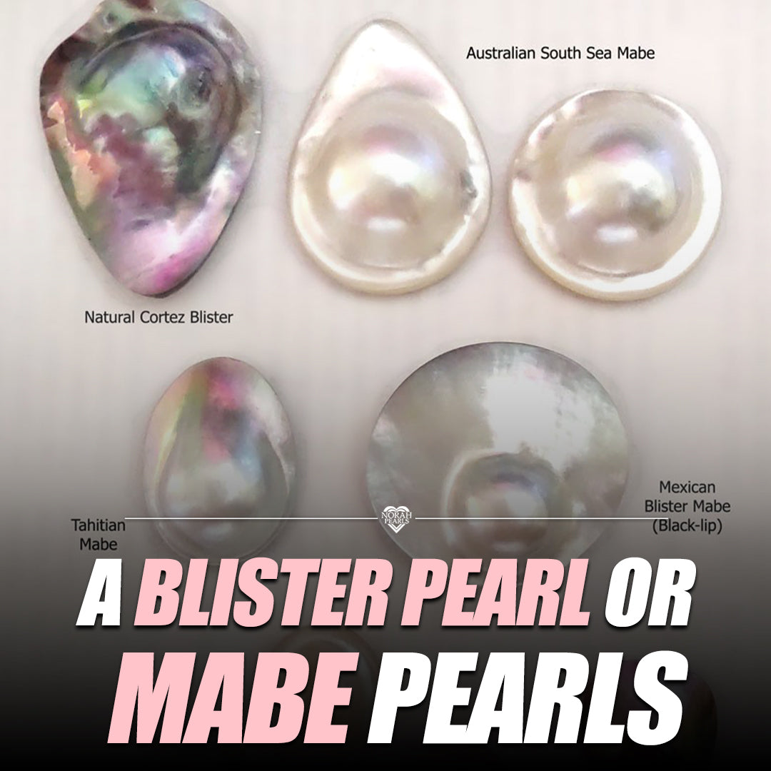 Blister pearls, also known as mabe pearls