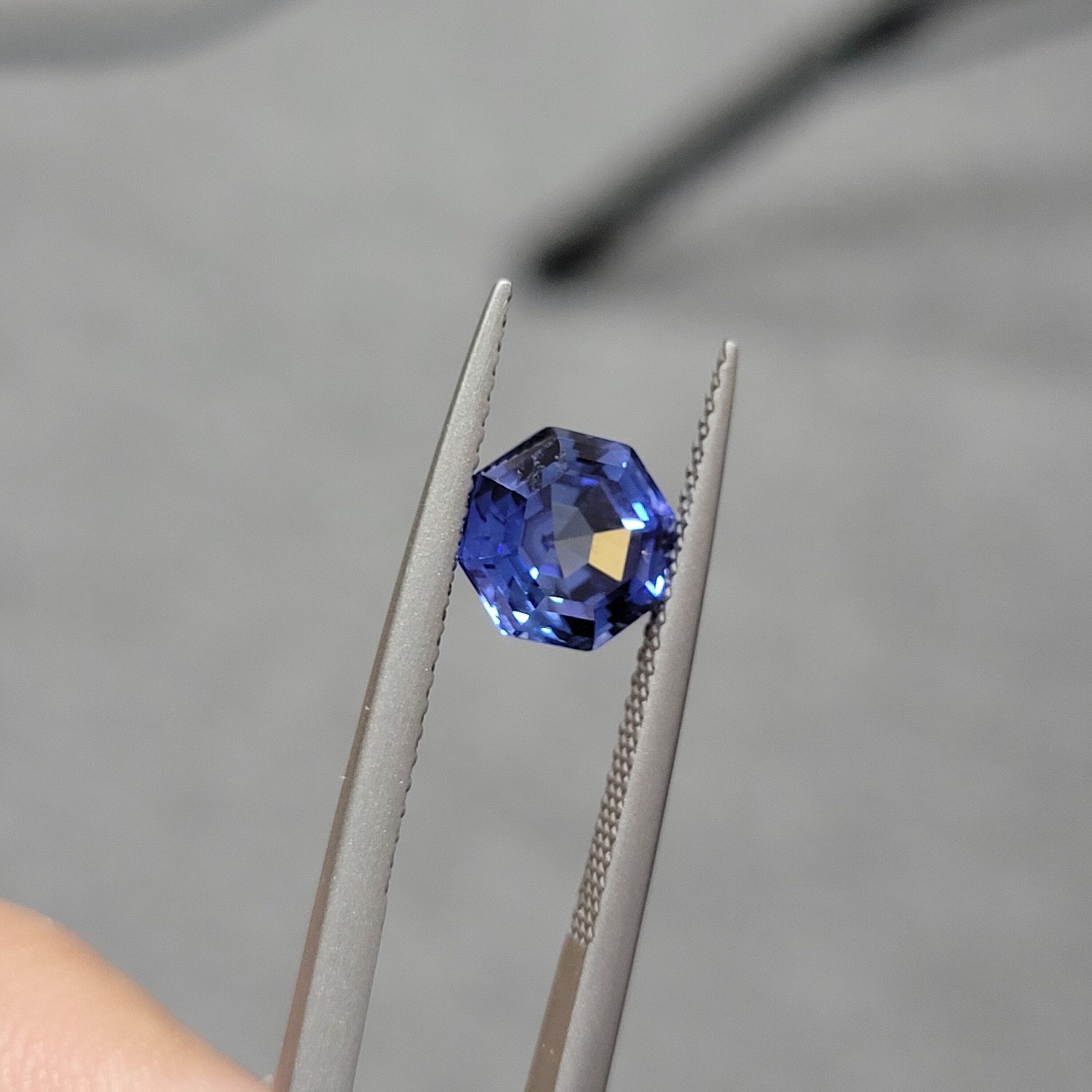 7mm loose sapphire 2.16ct lab grown octagon cut, ceylon sapphire, blue gemstone