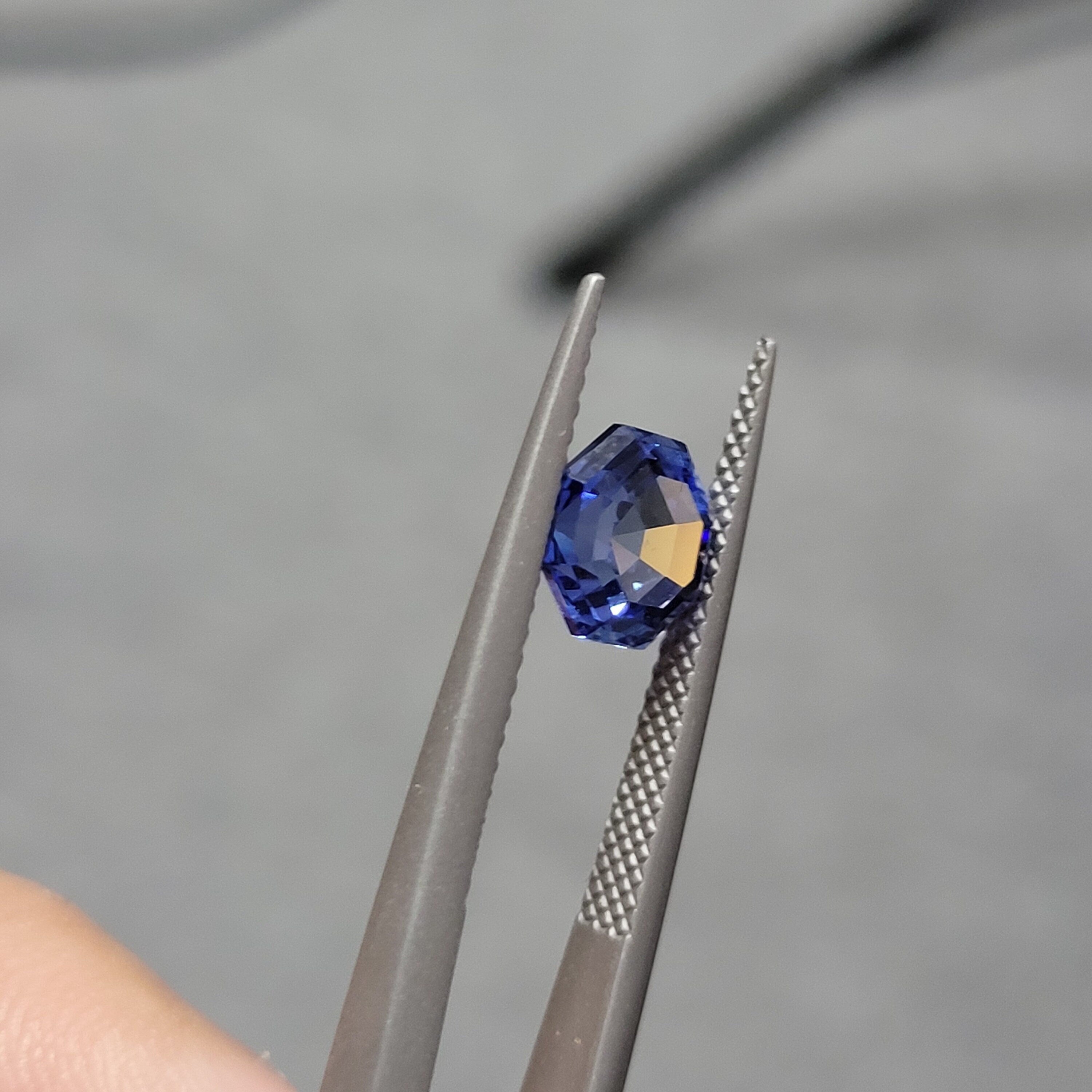 7mm loose sapphire 2.16ct lab grown octagon cut, ceylon sapphire, blue gemstone