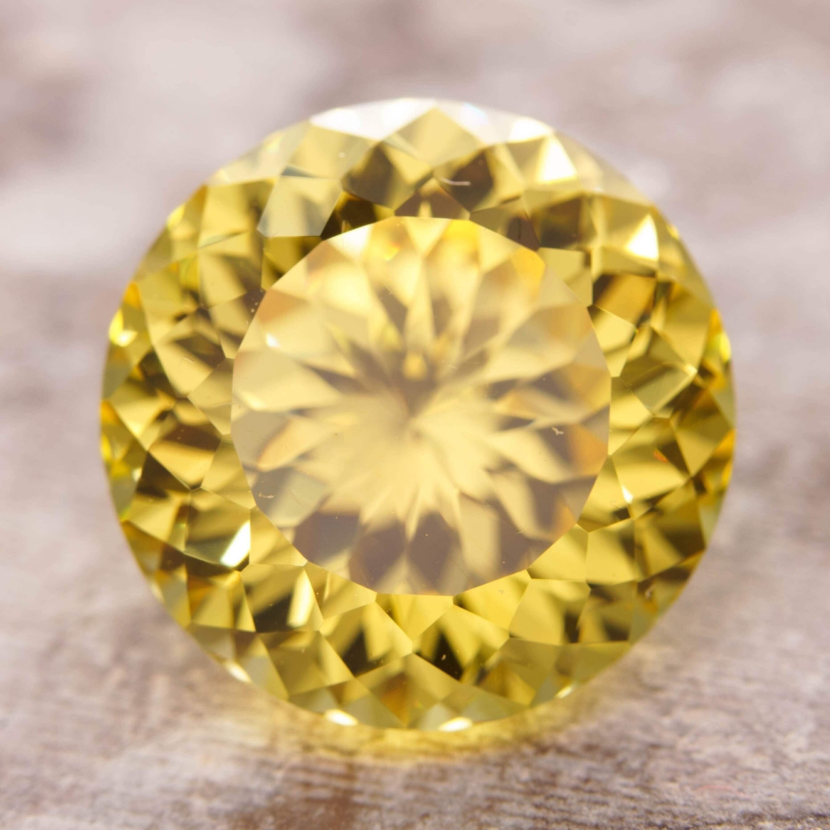 12mm loose yellow portuguese round cut cubic zirconia