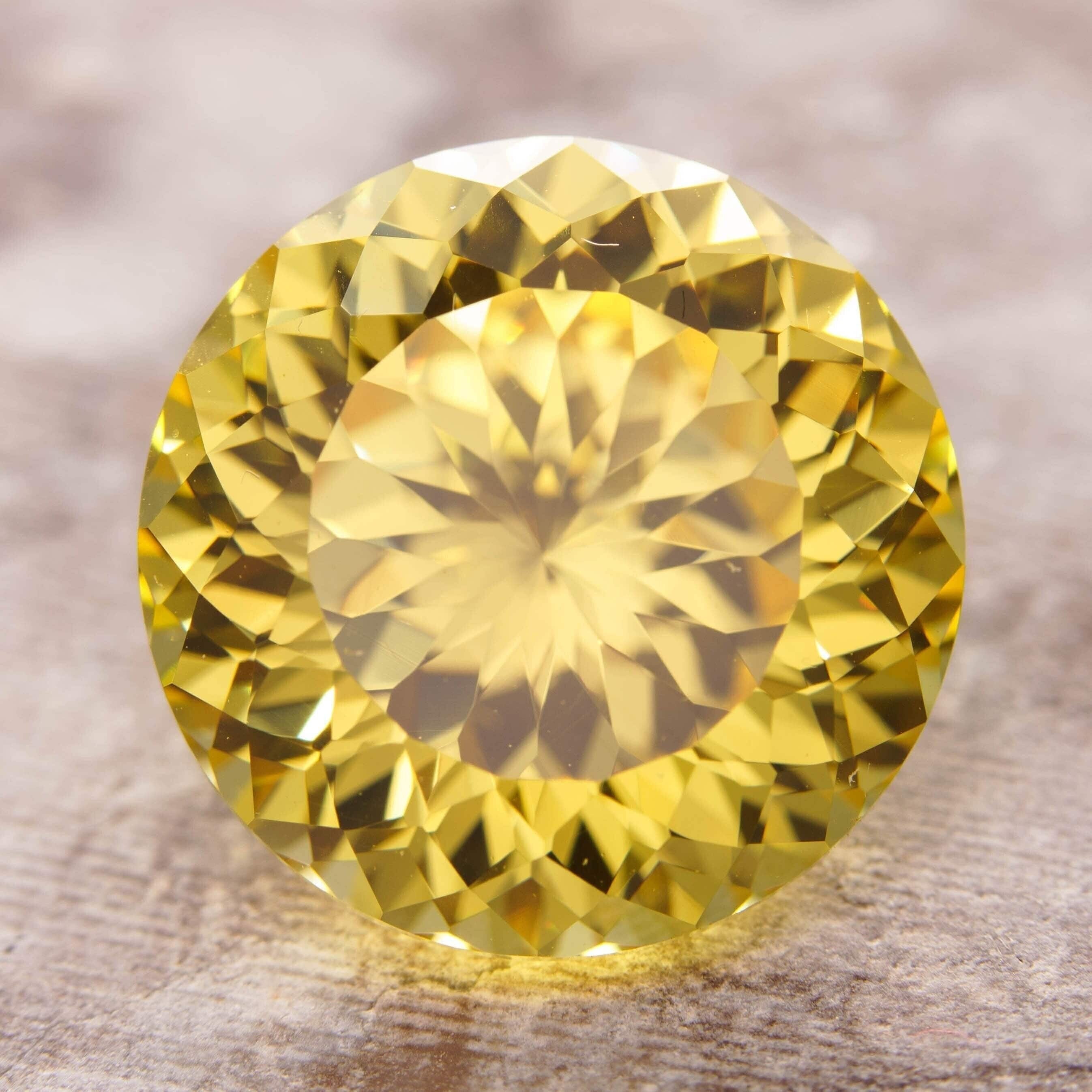 12mm loose yellow portuguese round cut cubic zirconia