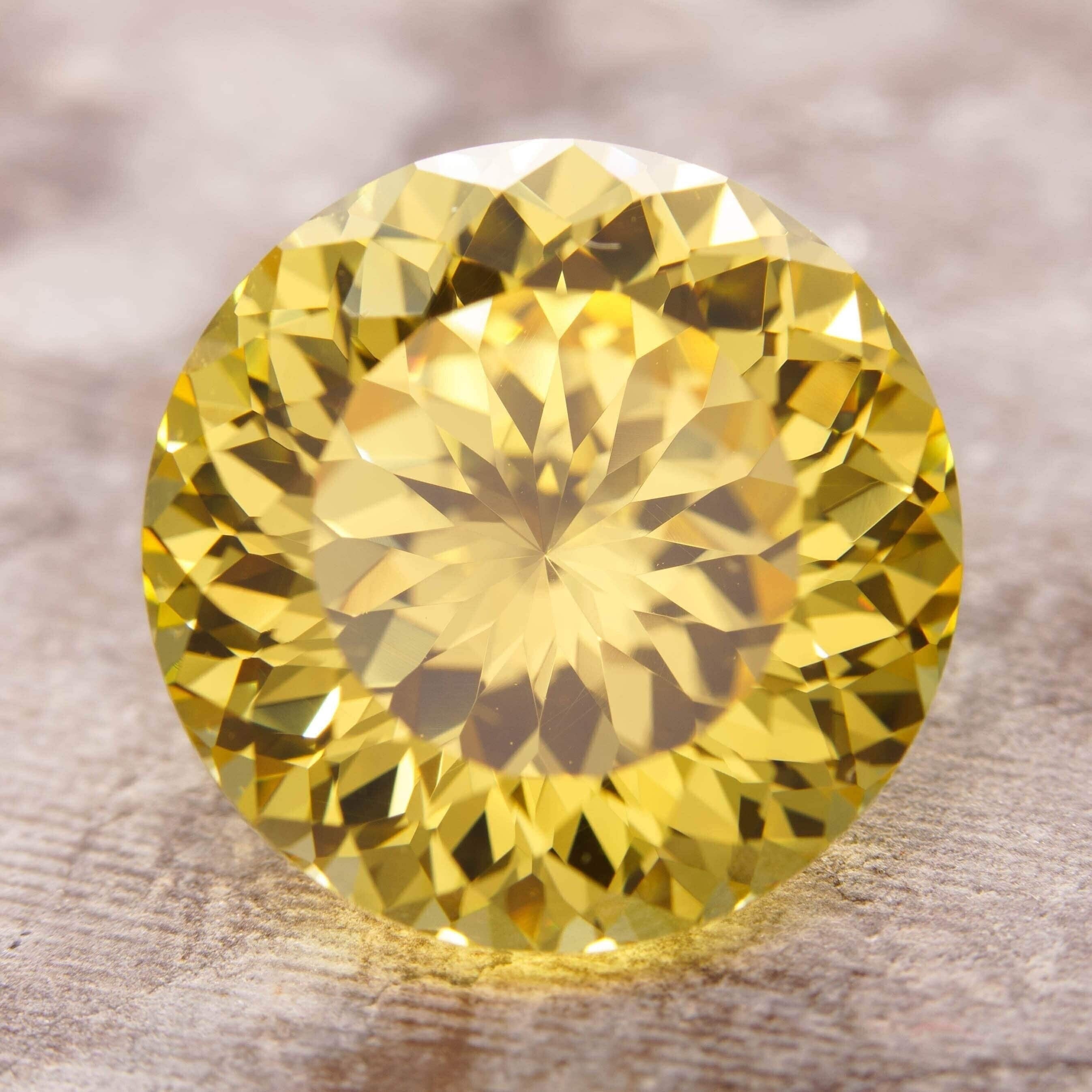 12mm loose yellow portuguese round cut cubic zirconia