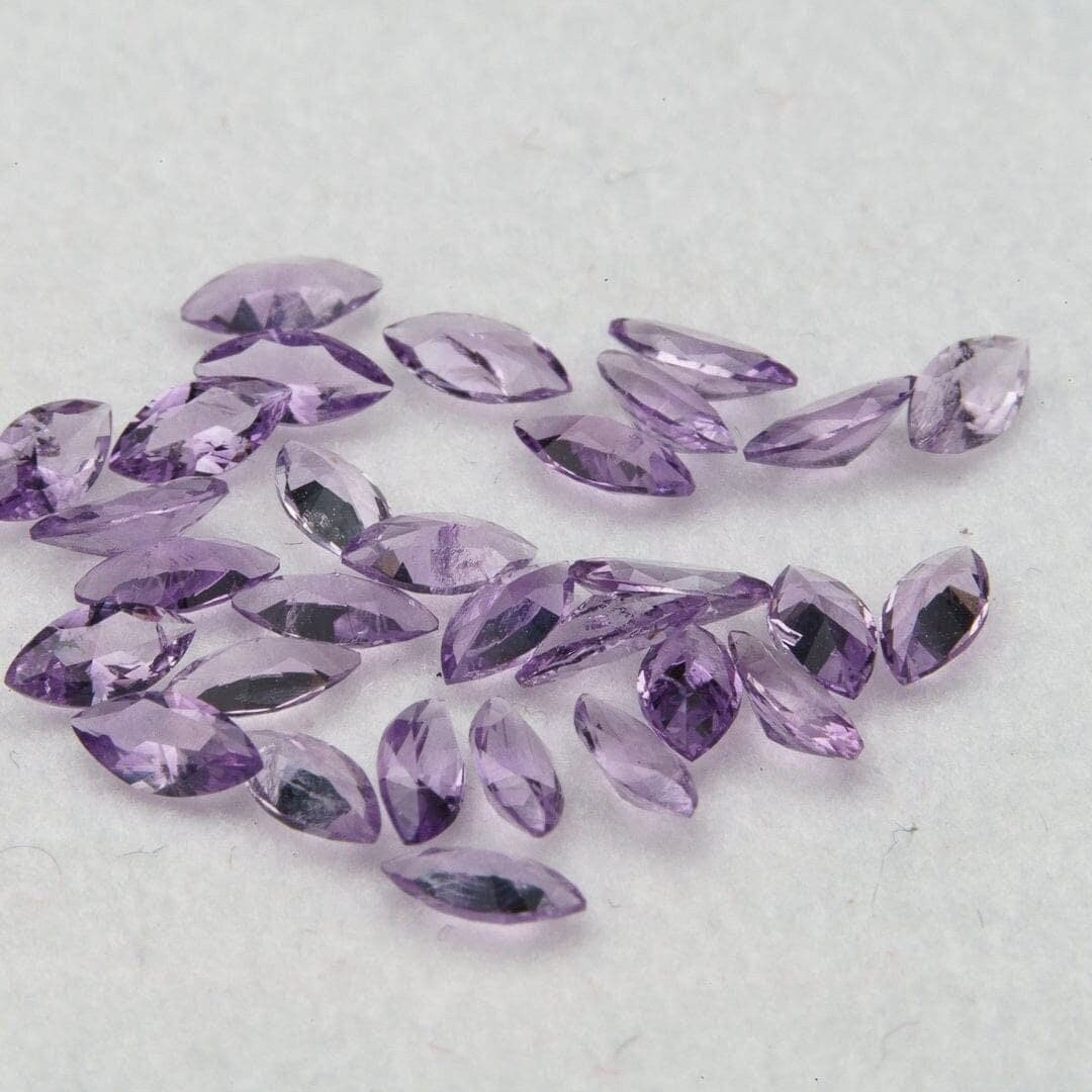 Amethyst faceted marquise cut 1.75 carat 30pcs 2x4mm loose gemstone simulant