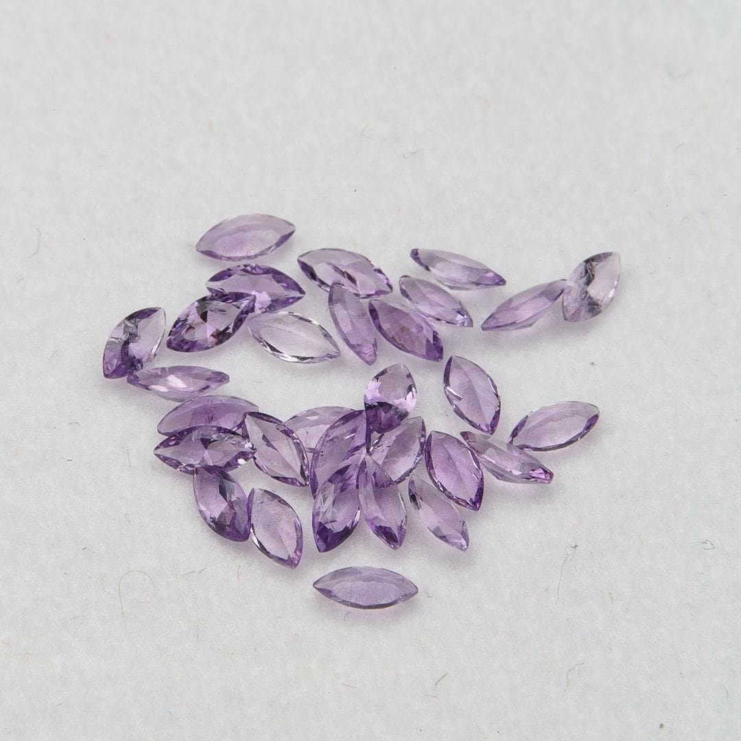 Amethyst faceted marquise cut 1.75 carat 30pcs 2x4mm loose gemstone simulant