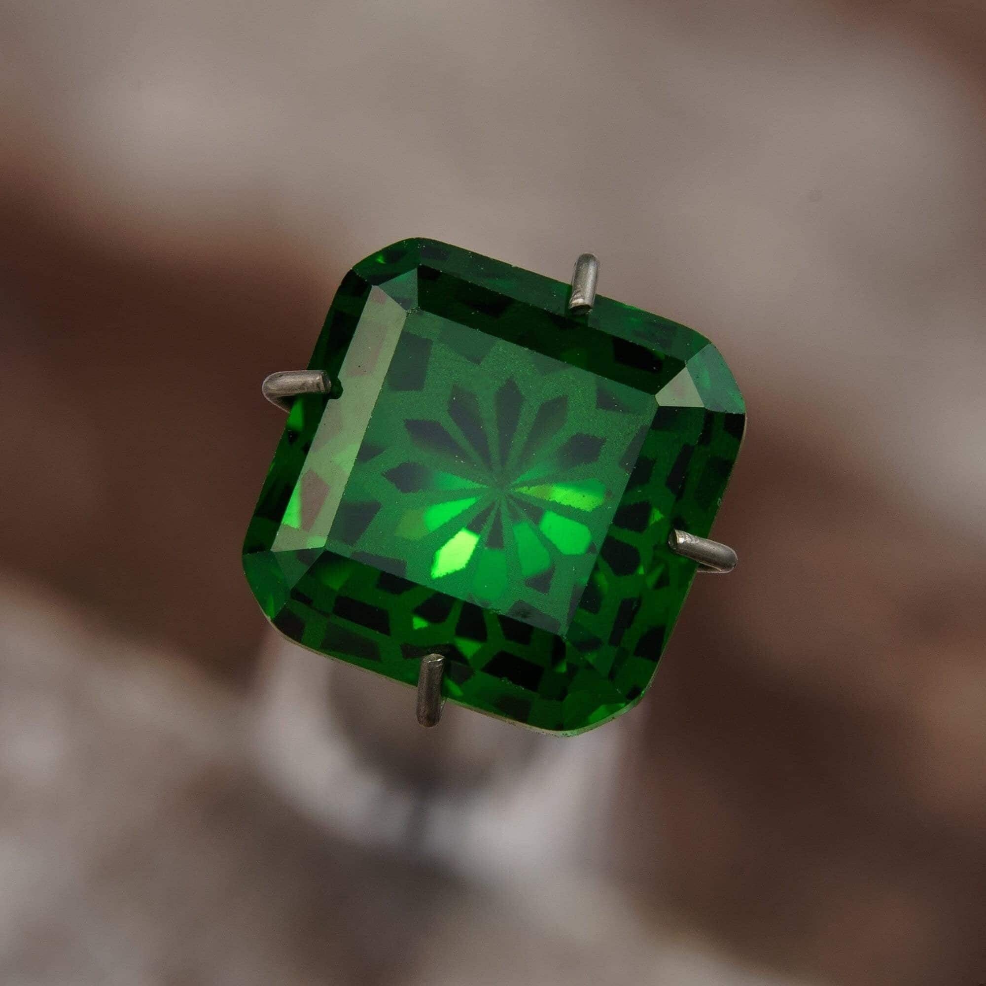 8mm ascher loose cubic zirconia fantasy square cut green color