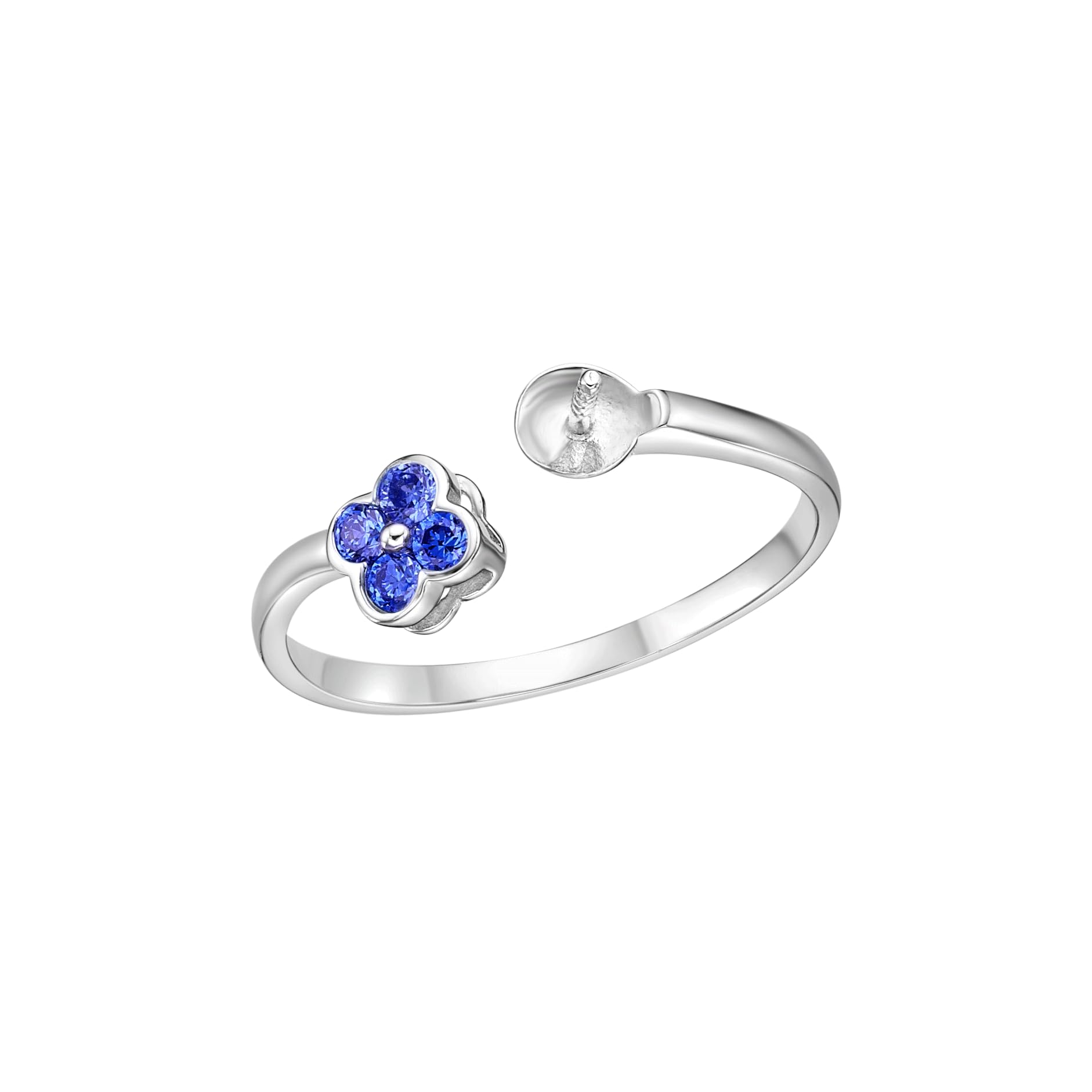 Pearl Ring Mount 925 sterling silver, Pearl ring mount without pearl, pearl mount for pearl size of 8-8.5mm