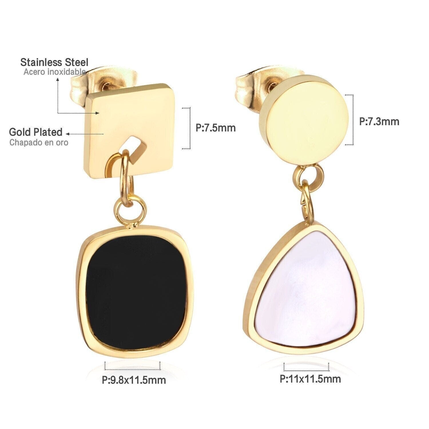 18k gold plating drop earrings jewelry for woman best gift for her stainless steel