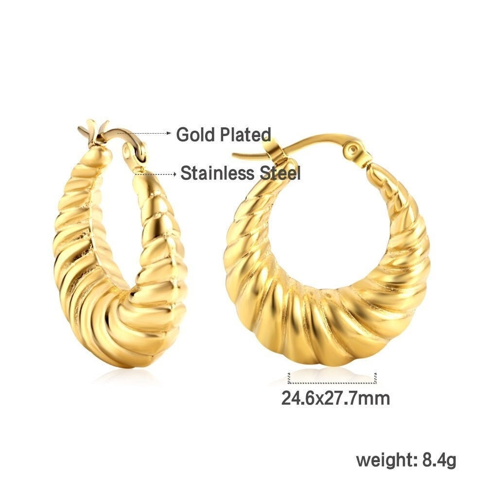 18k gold plating hoop earrings jewelry for woman best gift for her stainless steel