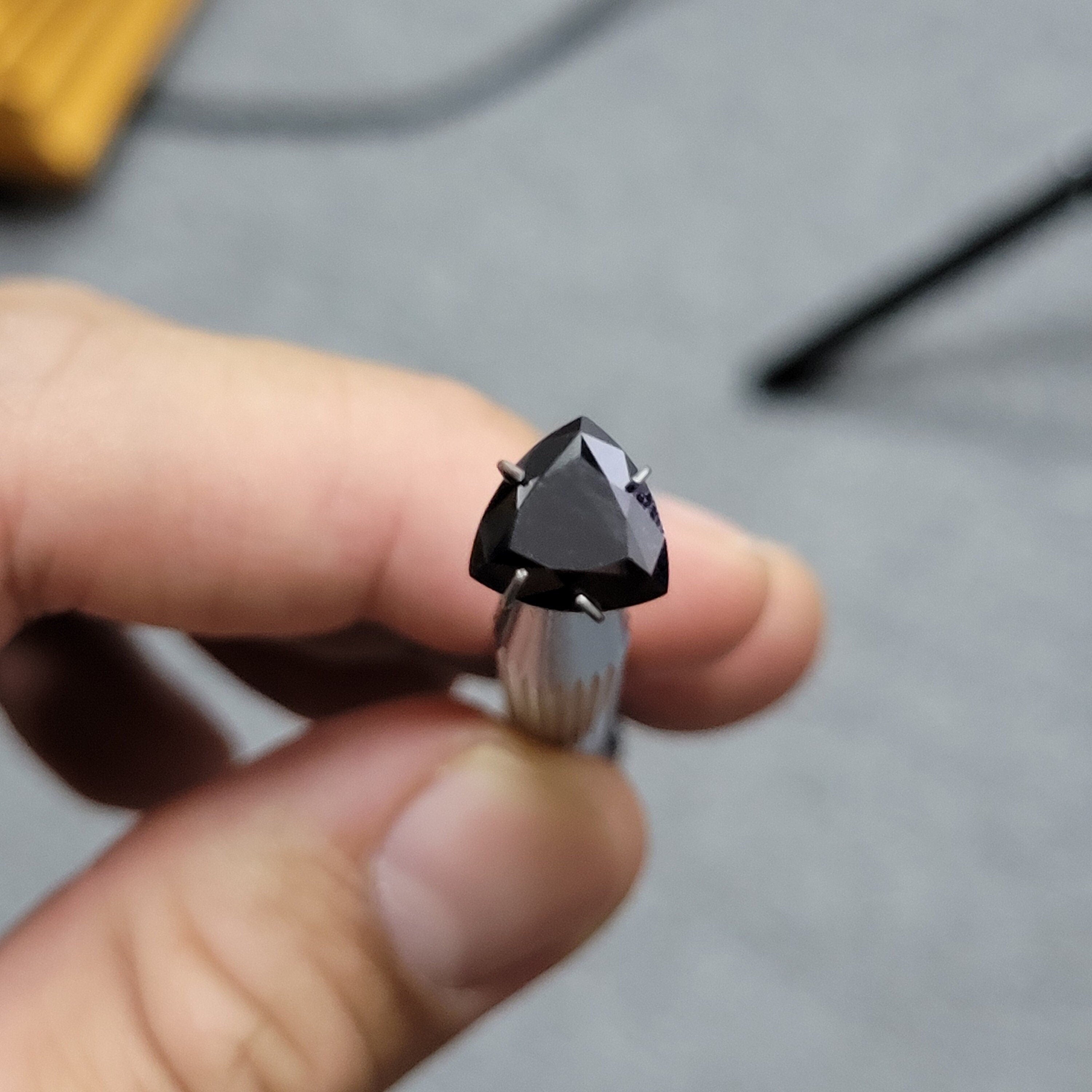 Moissanite black 8mm | VVS1 GRA Certified | Trillion Cut Loose Gemstone
