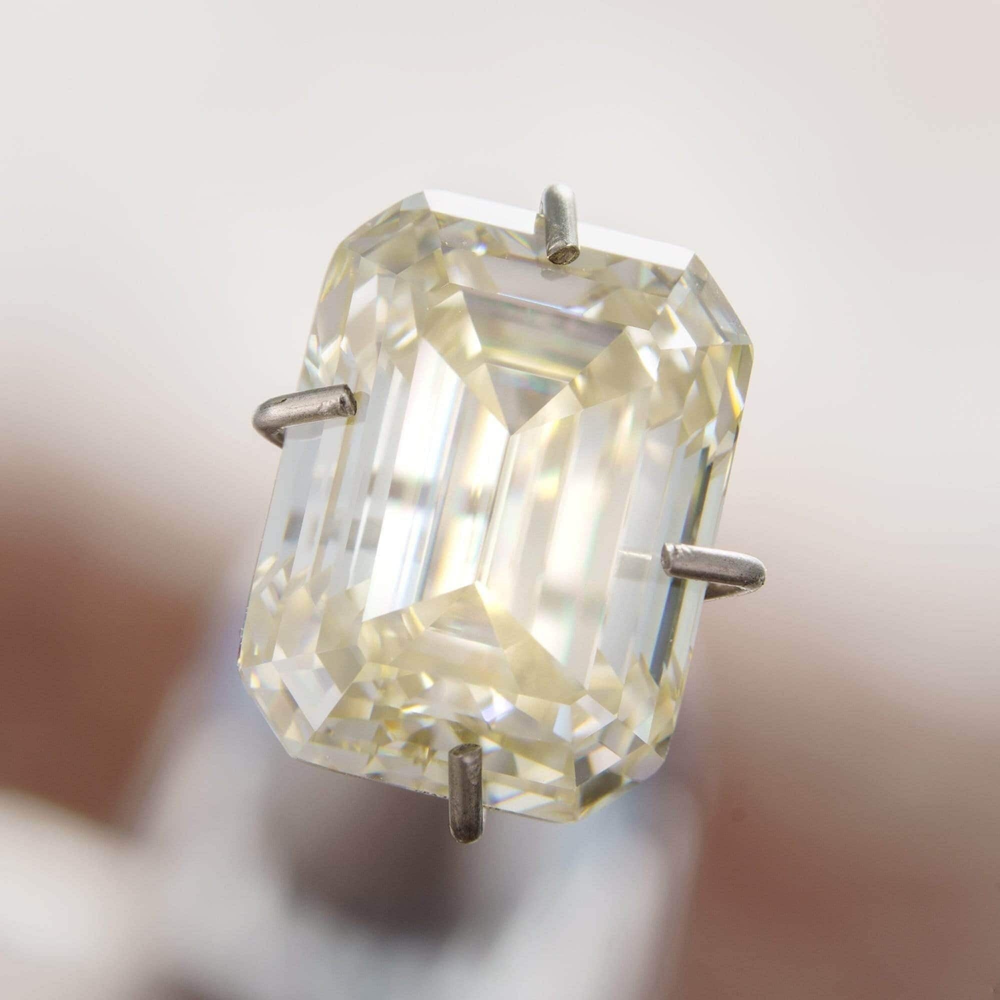 Moissanite Yellow 6x8mm | VVS1 GRA Certified | Emerald Cut Loose Gemstone