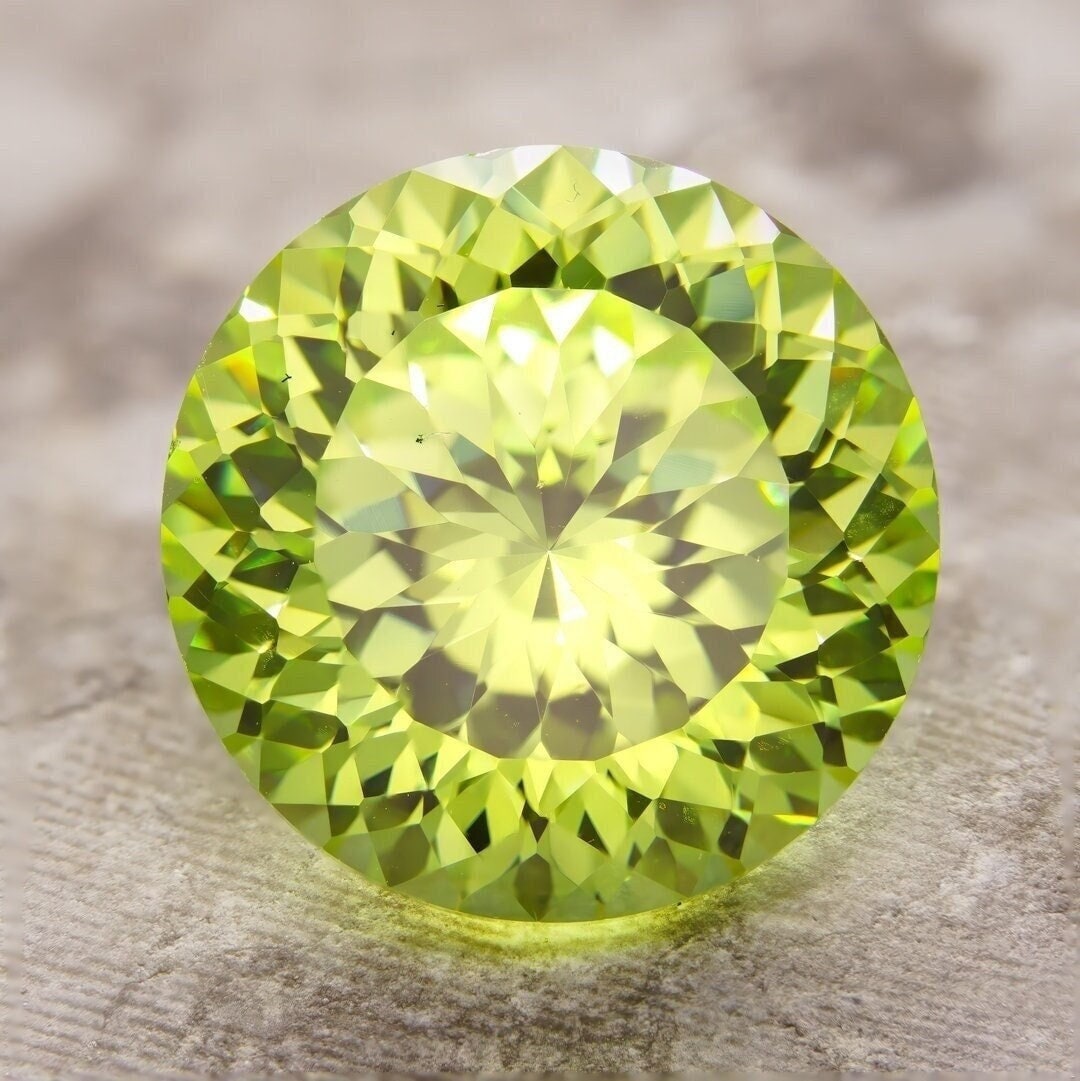 12mm loose apple green portuguese round cut cubic zirconia