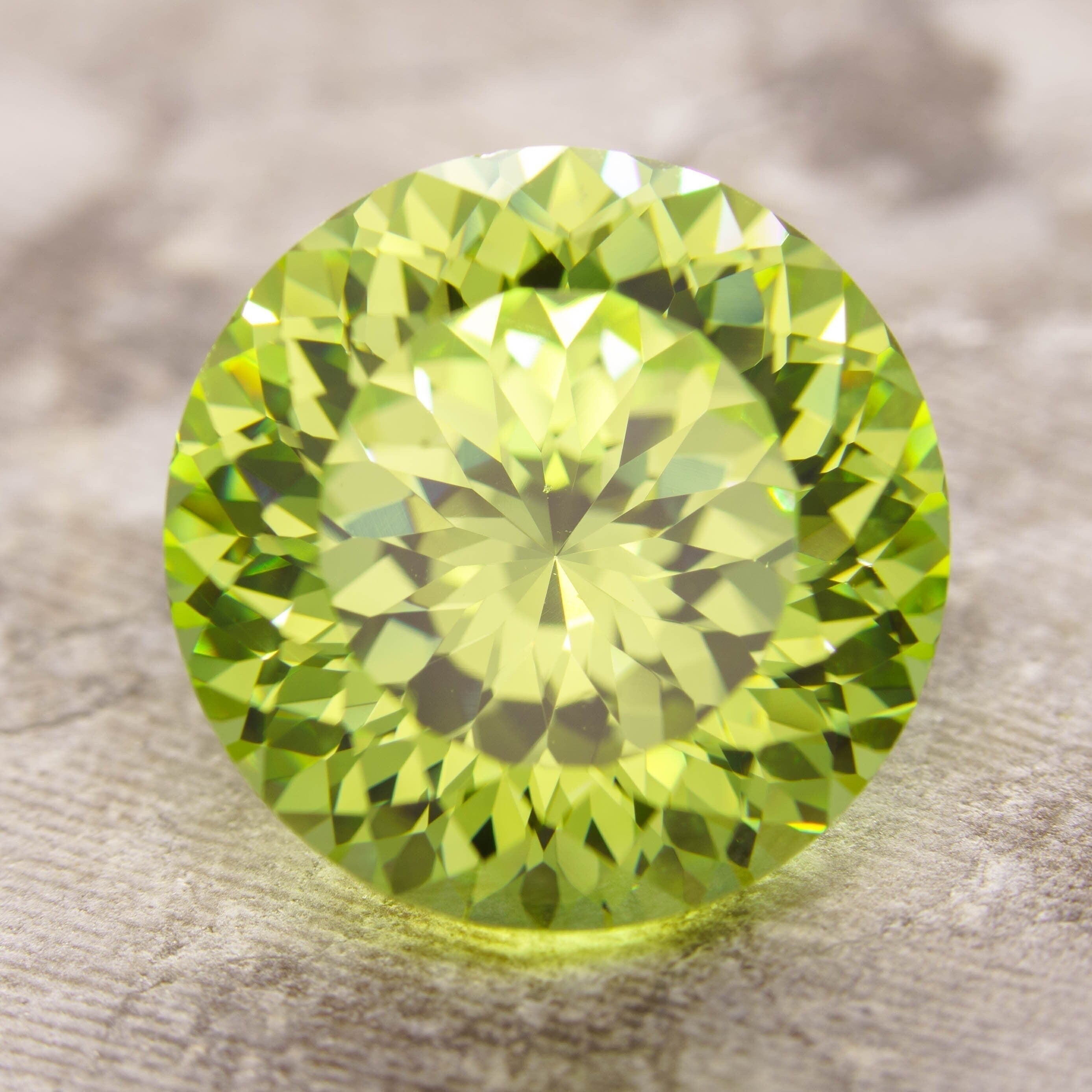 12mm loose apple green portuguese round cut cubic zirconia