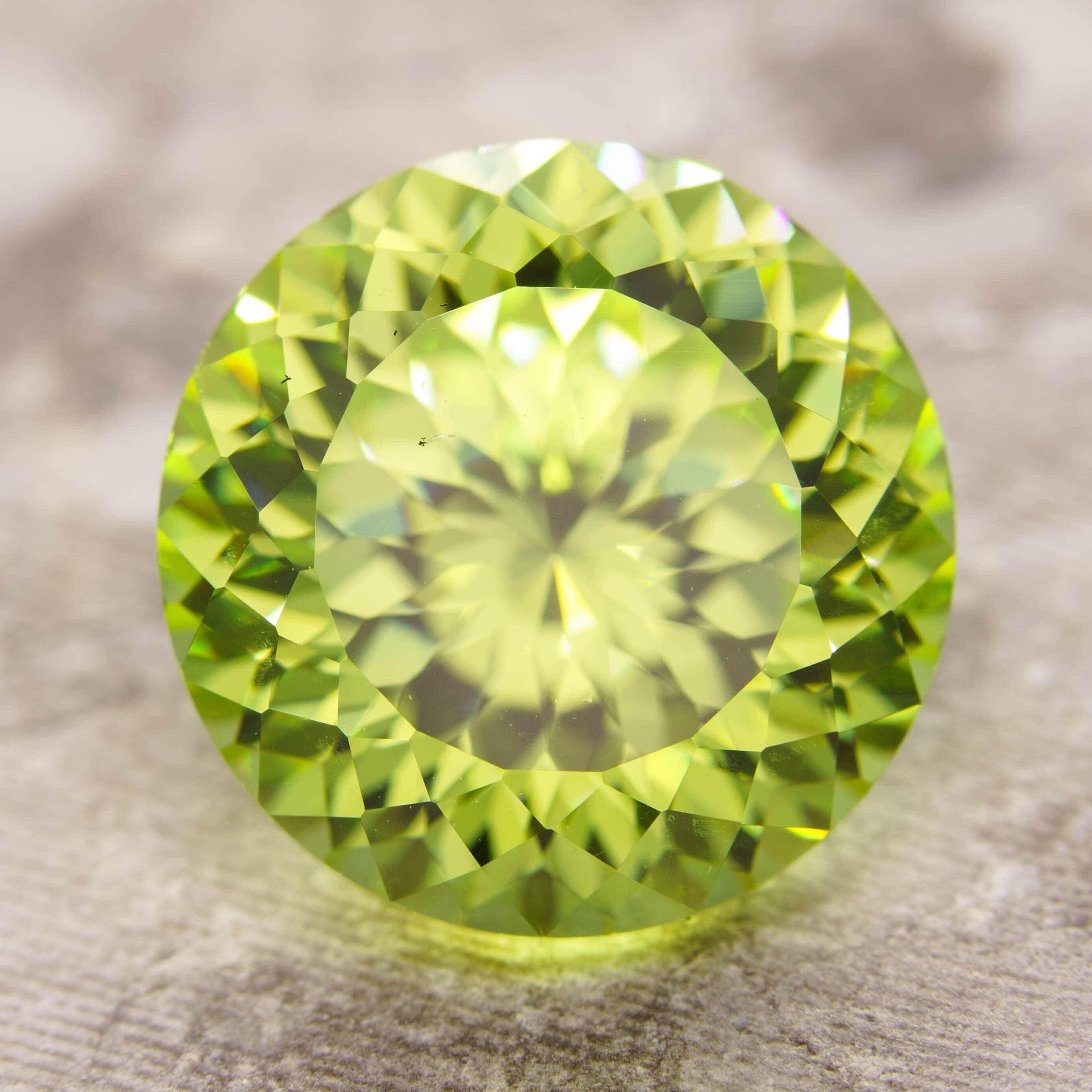 12mm loose apple green portuguese round cut cubic zirconia