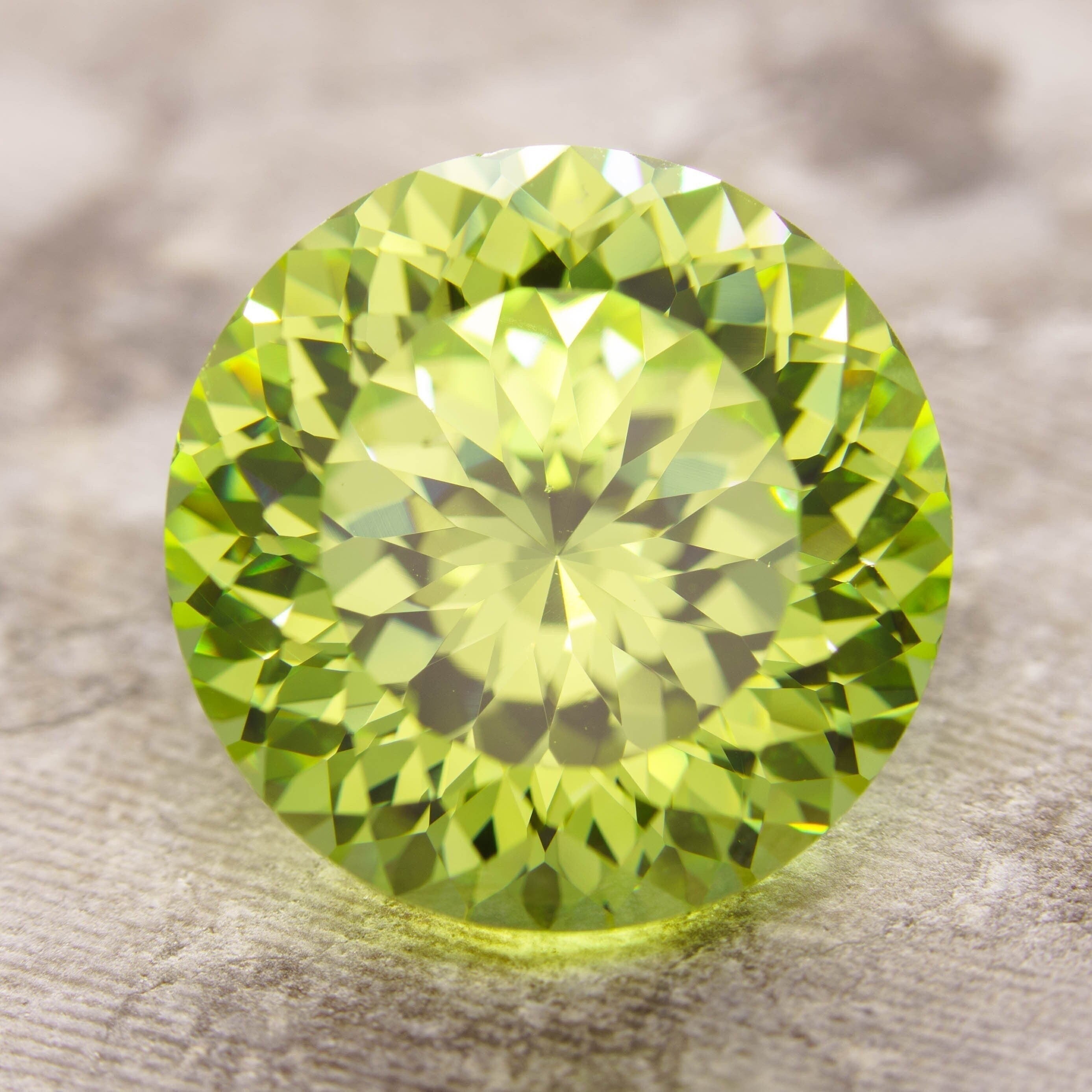 12mm loose apple green portuguese round cut cubic zirconia