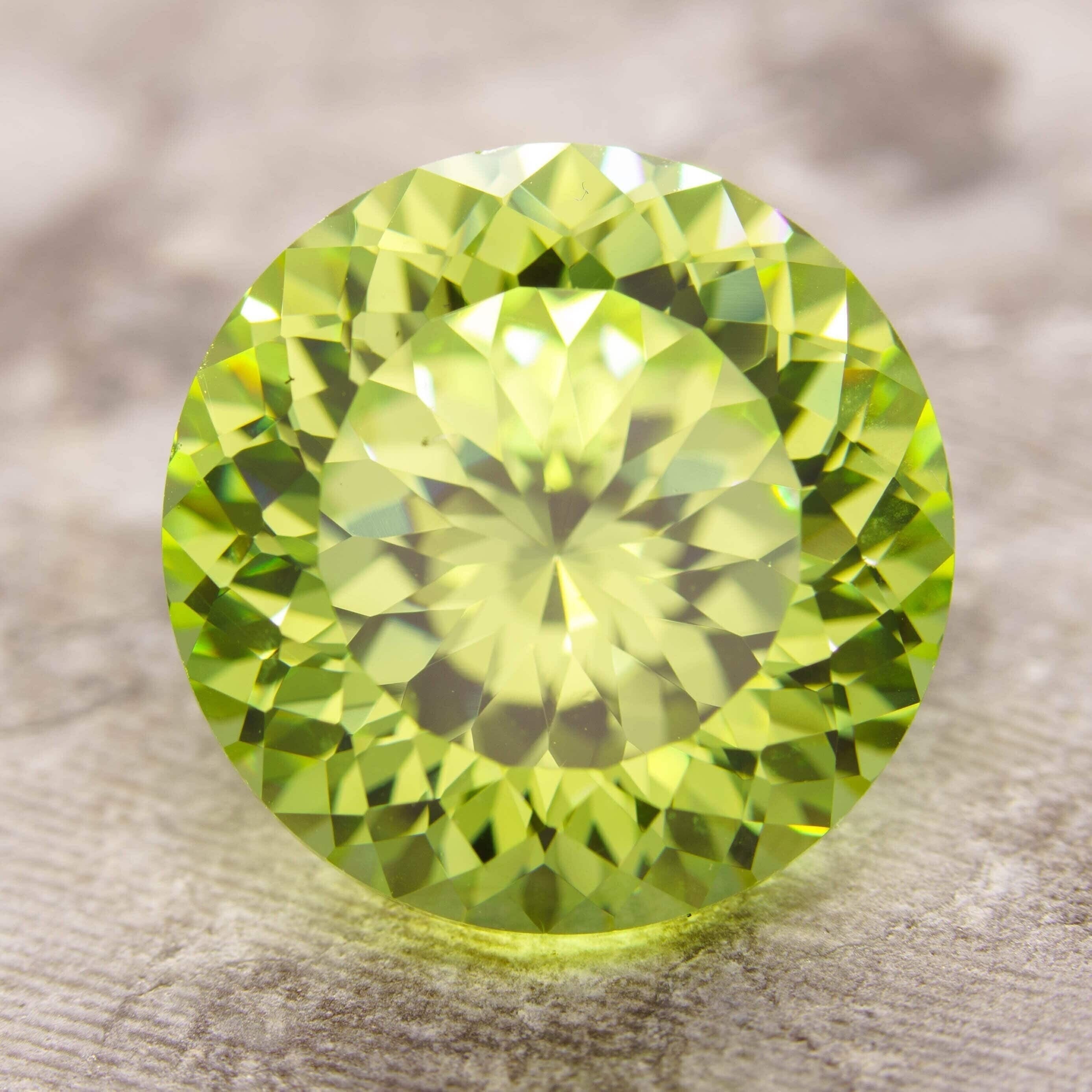 12mm loose apple green portuguese round cut cubic zirconia