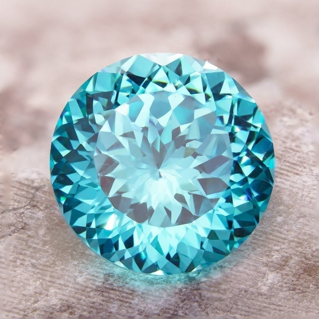 12mm aqua blue loose portuguese round cut cubic zirconia