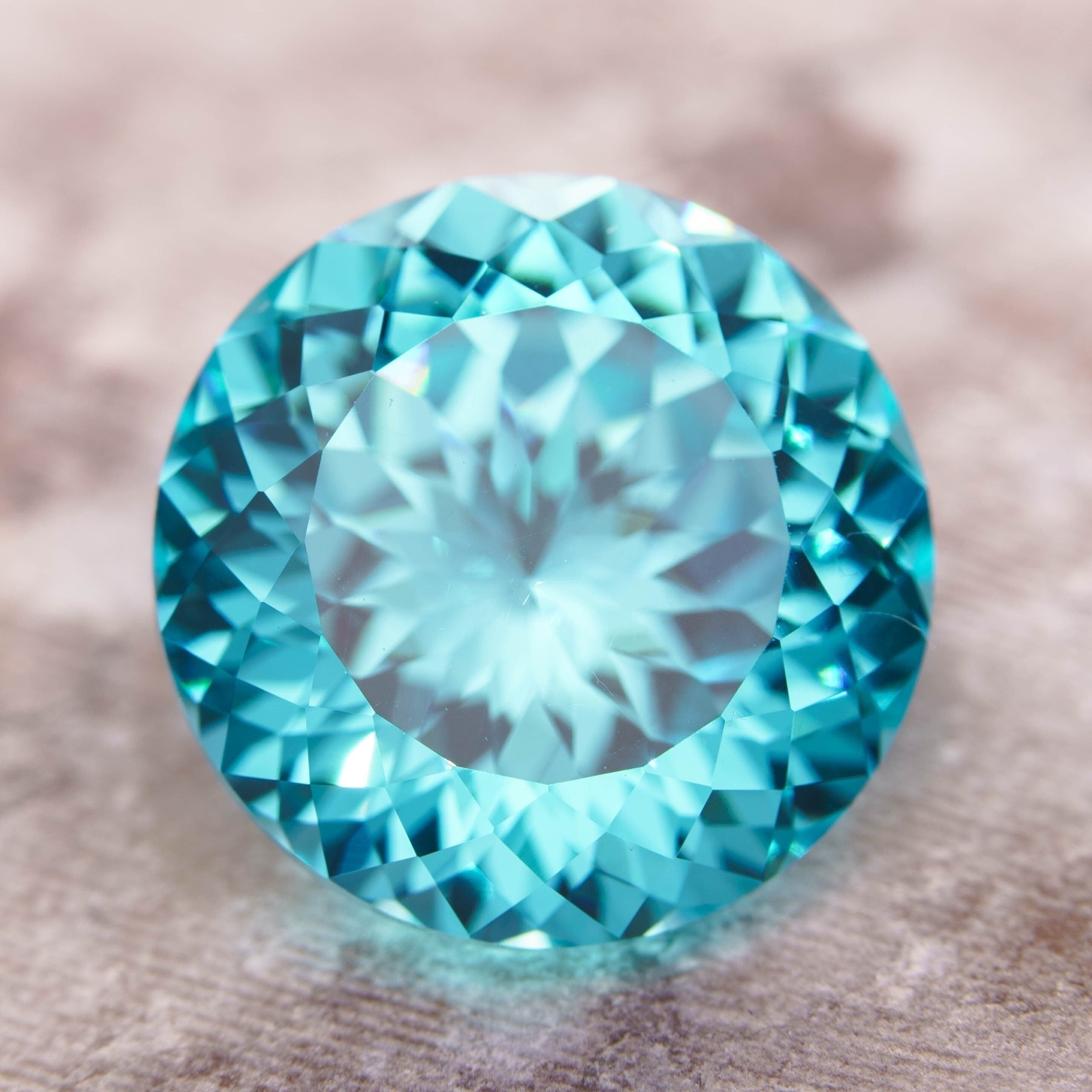12mm aqua blue loose portuguese round cut cubic zirconia