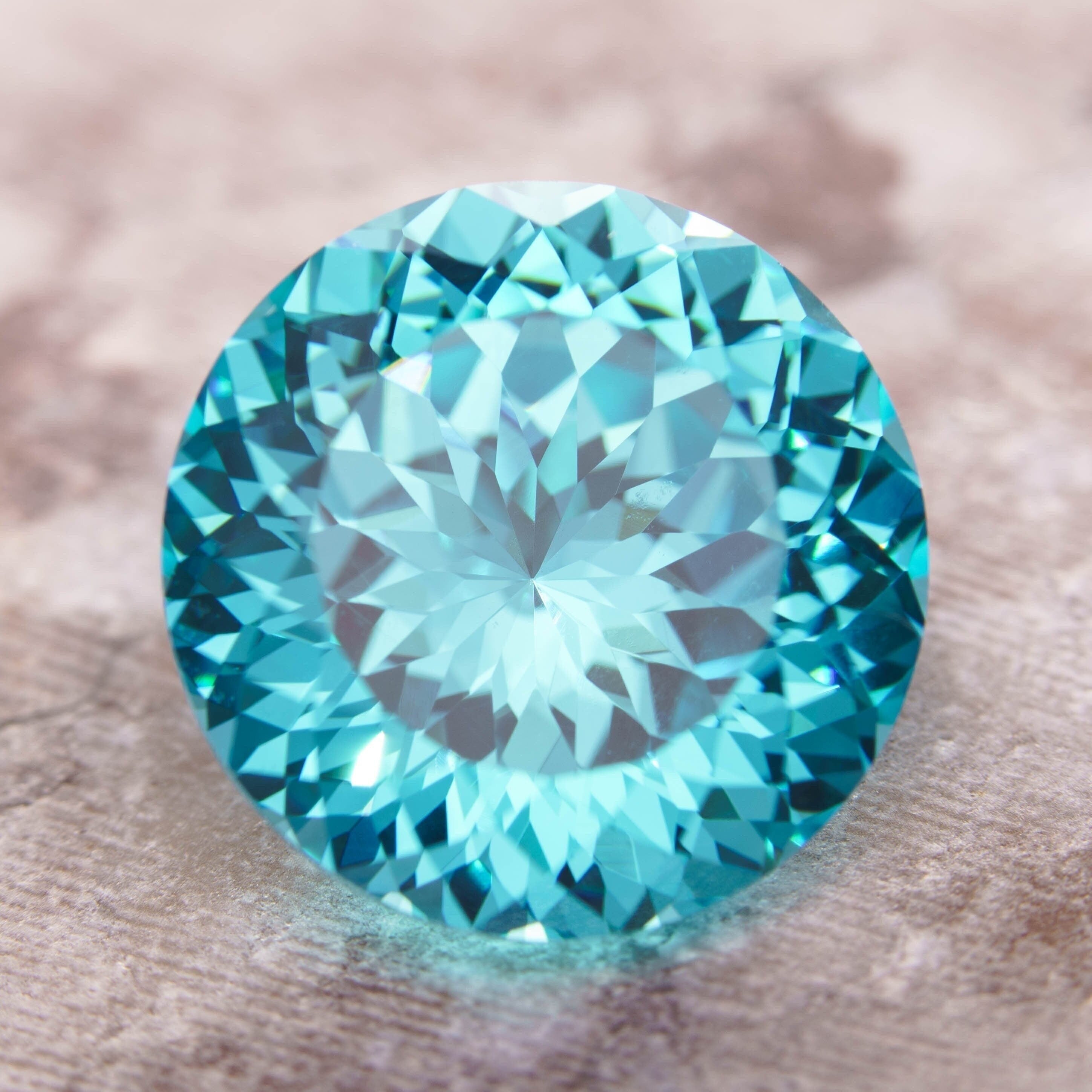 12mm aqua blue loose portuguese round cut cubic zirconia
