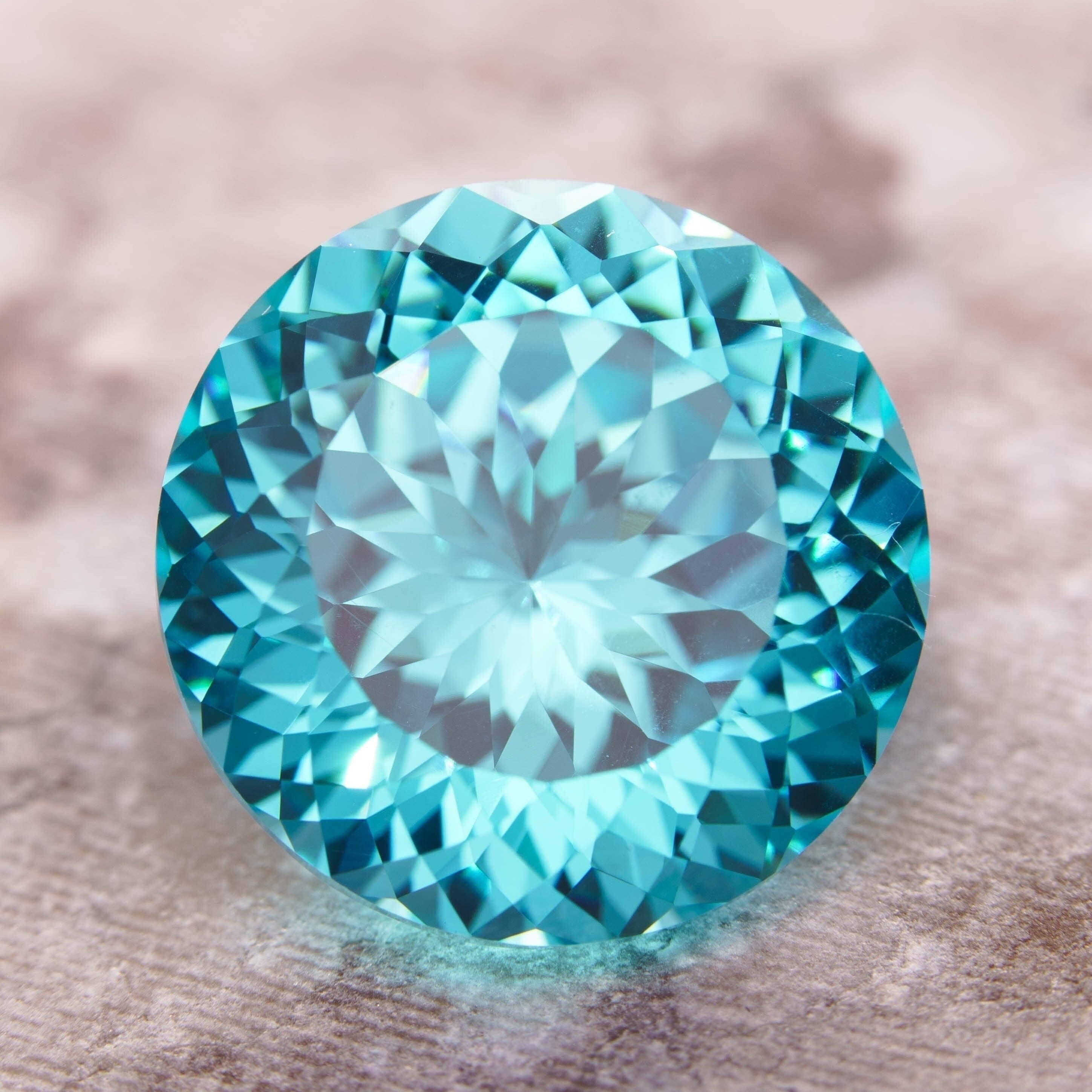 12mm aqua blue loose portuguese round cut cubic zirconia