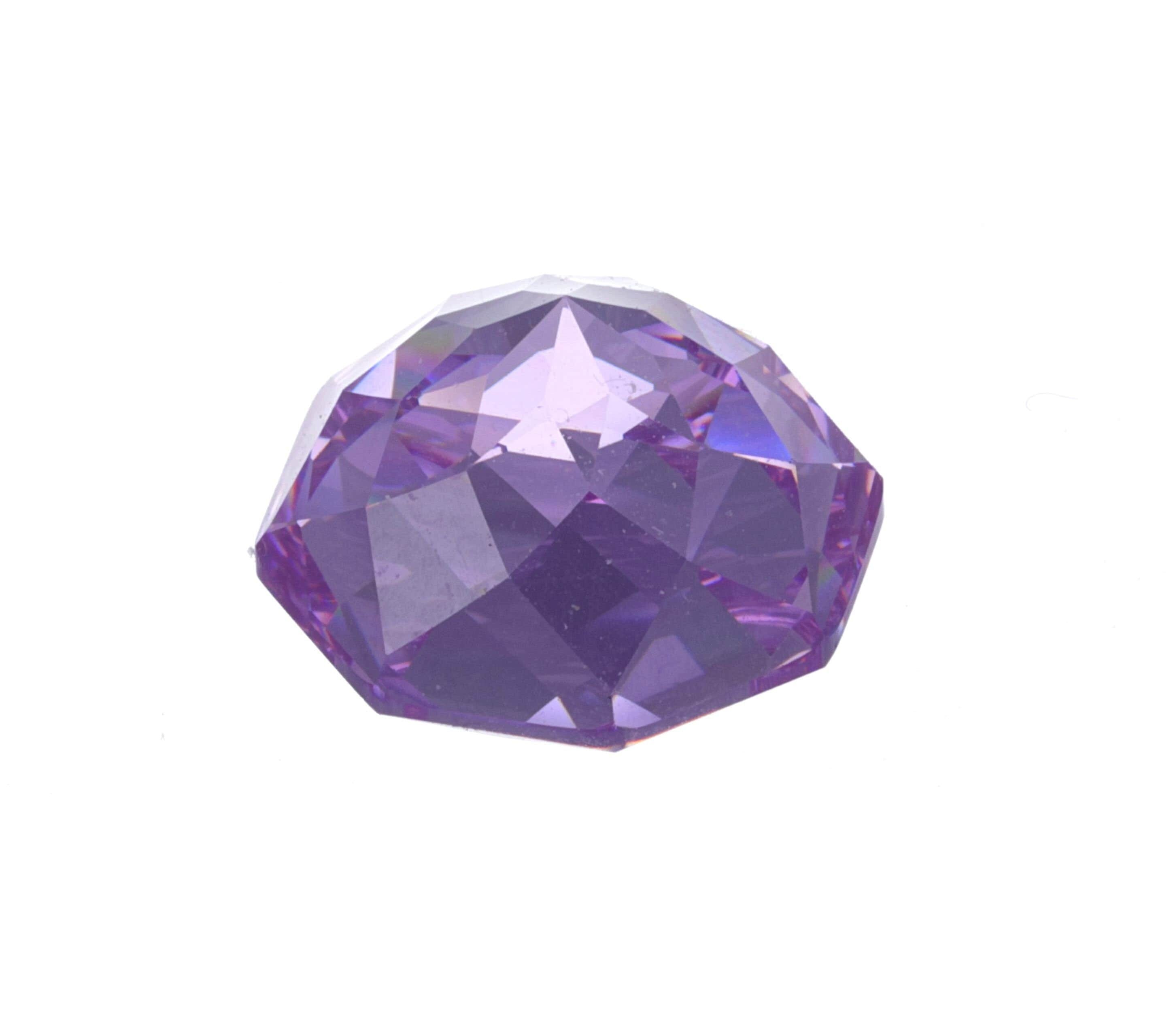 Cubic zirconia 10mm octagon rose cut light purple color gemstone