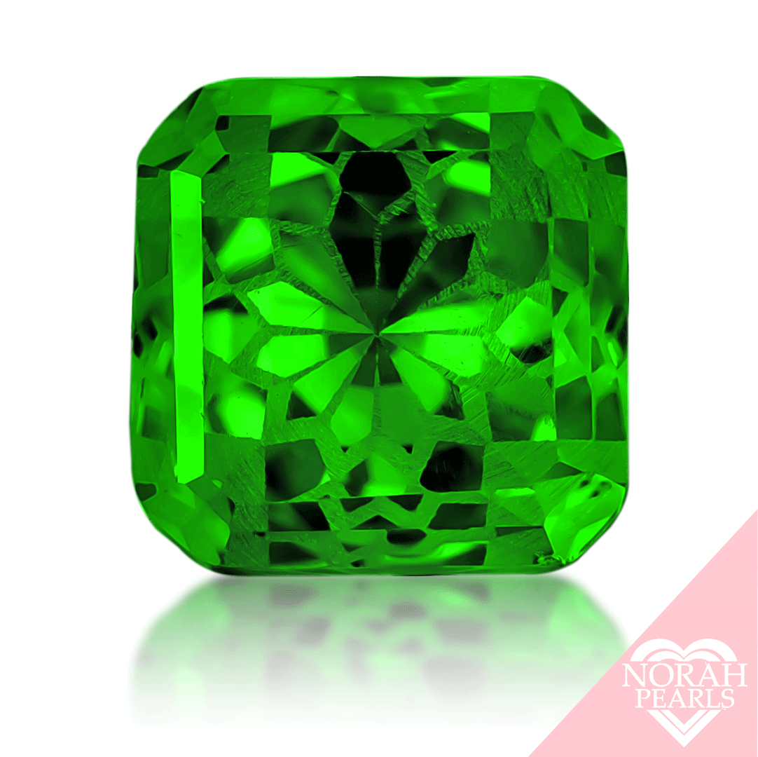 8mm ascher loose cubic zirconia fantasy square cut green color