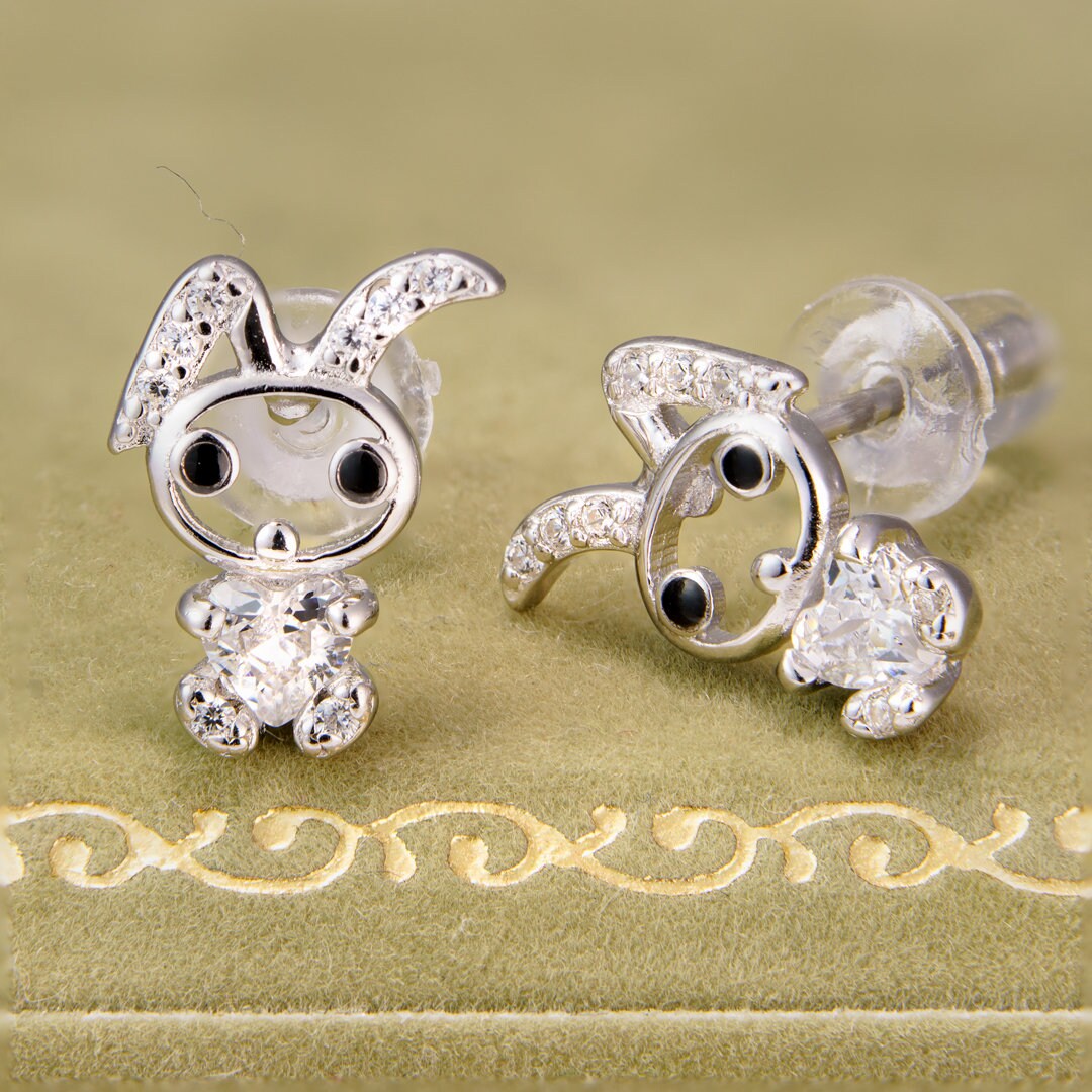 925 sterling silver earring studs, jewelry, Rhodium plating, cubic zirconia stone, Korean design.