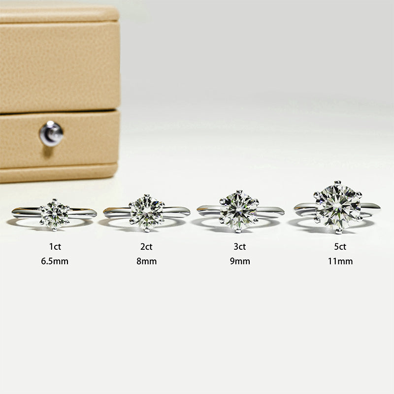 Solitaire Moissanite Ring Tiffany Claw