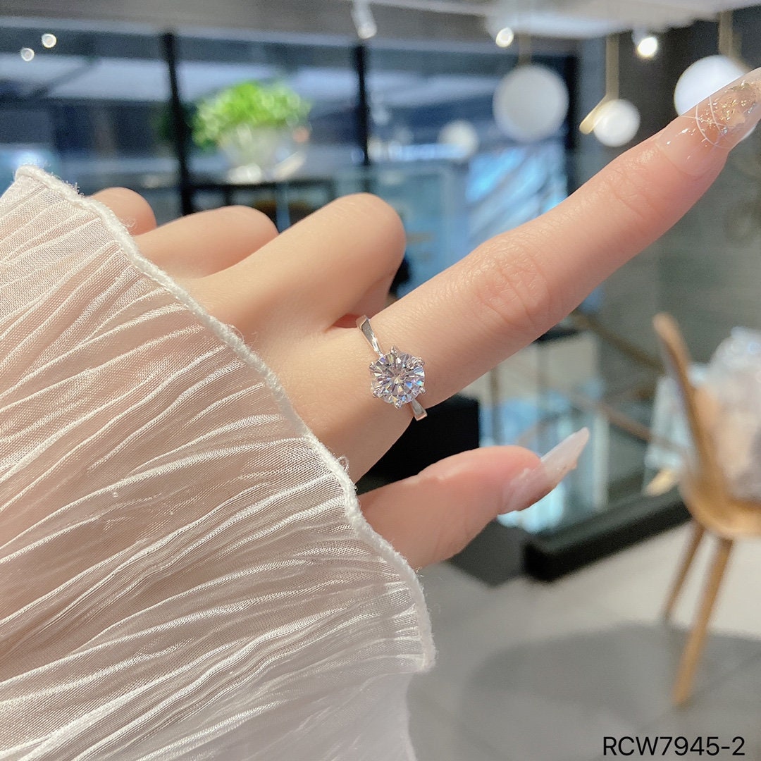 925 sterling silver ring, Rhodium Plating, cubic zircon, freeform, adjustable, open ring jewelry.