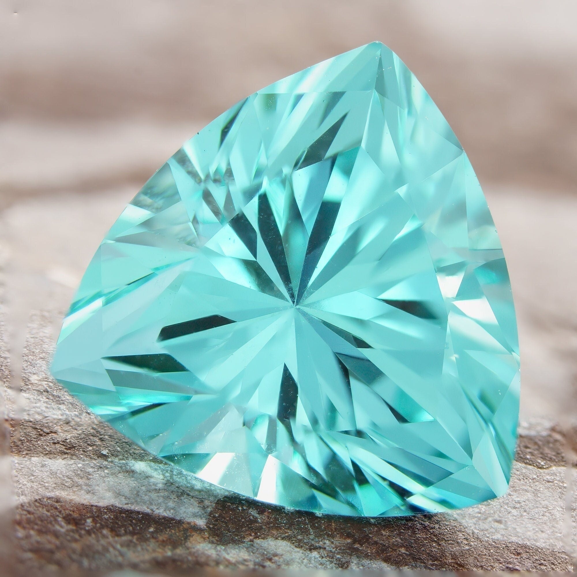 paraiba 8mm loose tourmaline 2.63ct trillion cut lab grown blue