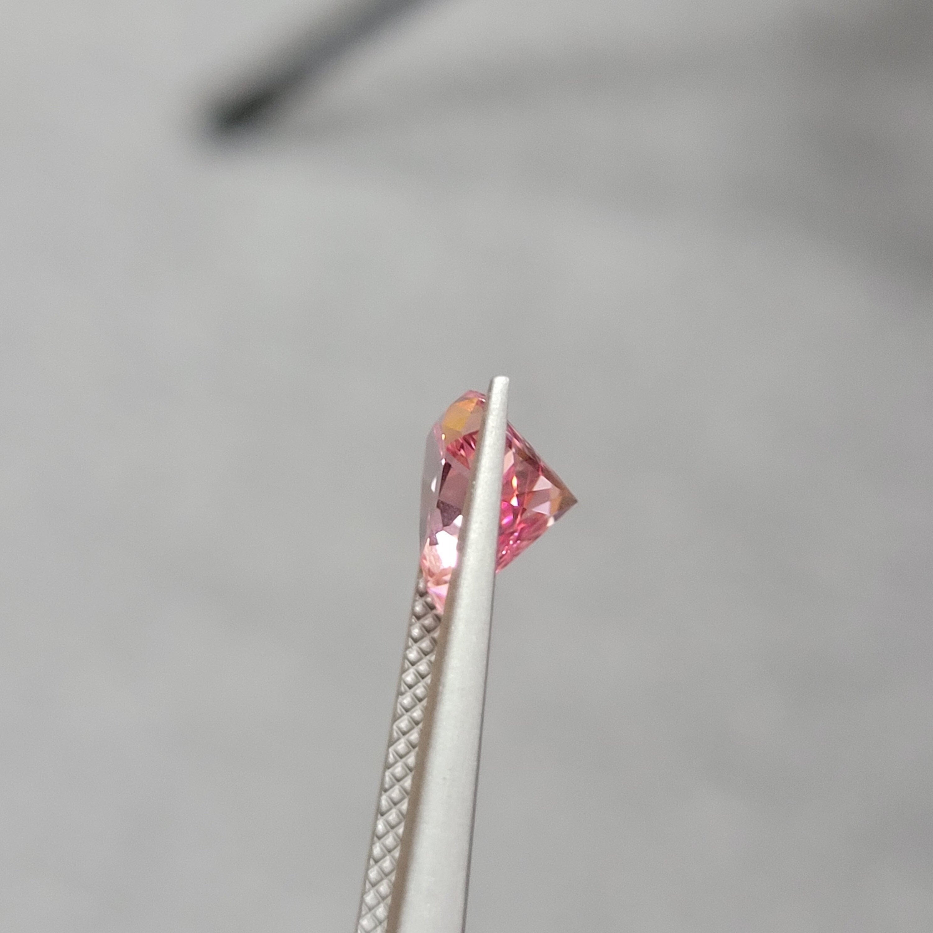 8mm 2.230ct loose padparadscha pink sapphire lab grown trillion cut loop clean gemstone
