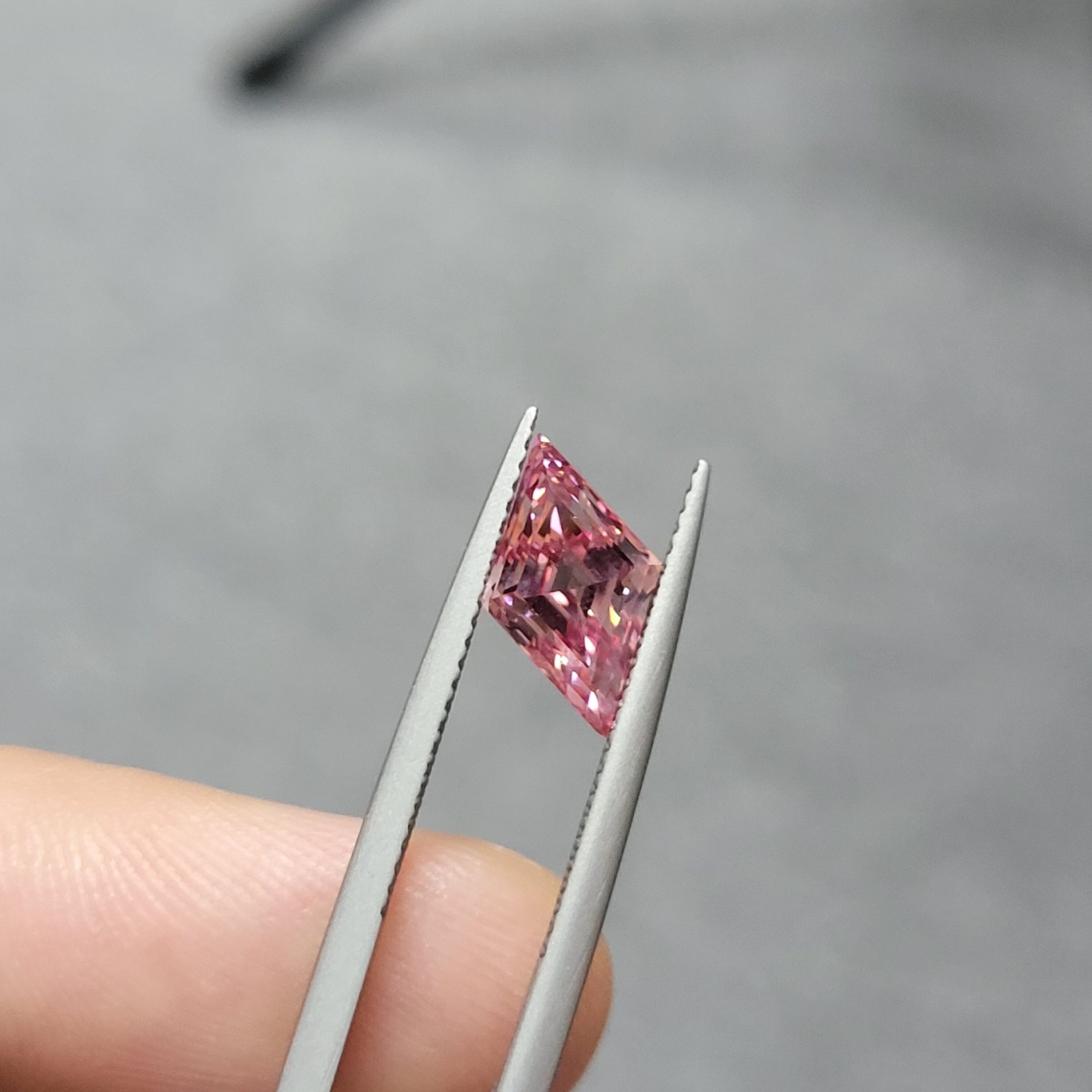 7x12mm 2.5ct loose padparadscha pik sapphire lab grown rhombus cut loop nclean lozenge shape