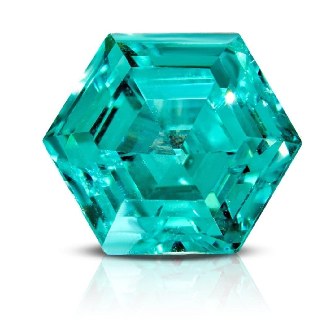 paraiba Vibrant 2.65ct hexagon cut lab-grown tourmaline - stunning 7mm loose gemstone