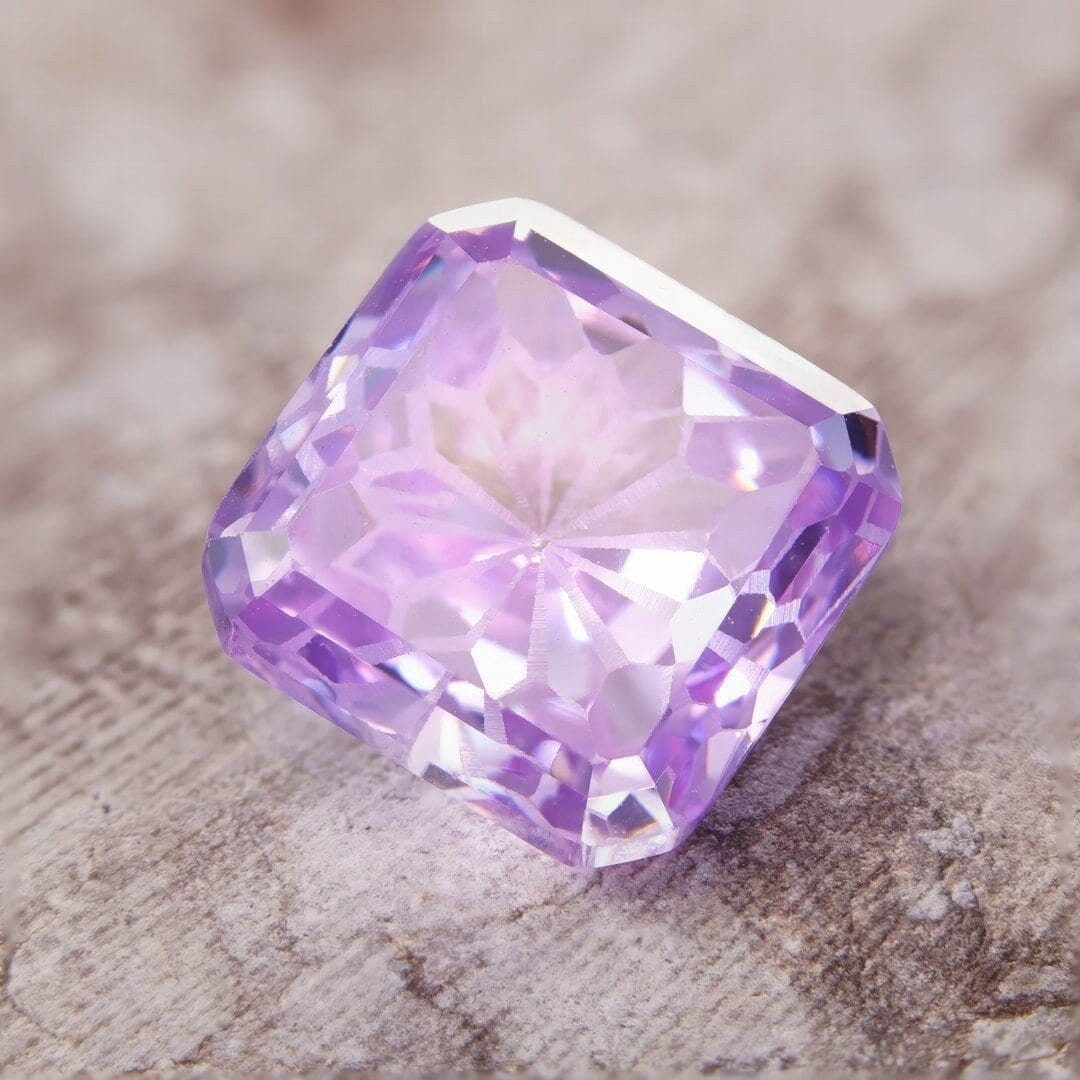 8mm loose cubic zirconia purple square fantasy ascher cut
