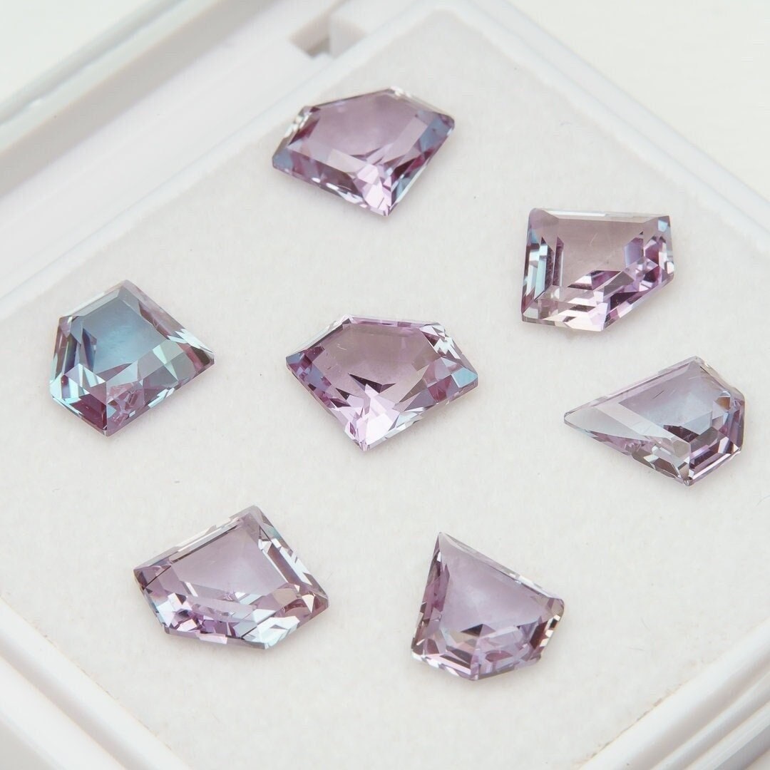 Set of 7pcs 18.1ct lab grown loose alexandrite agl certified