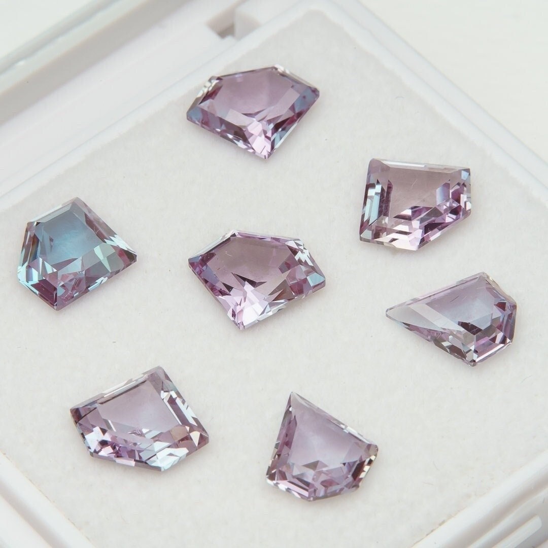 Set of 7pcs 18.1ct lab grown loose alexandrite agl certified