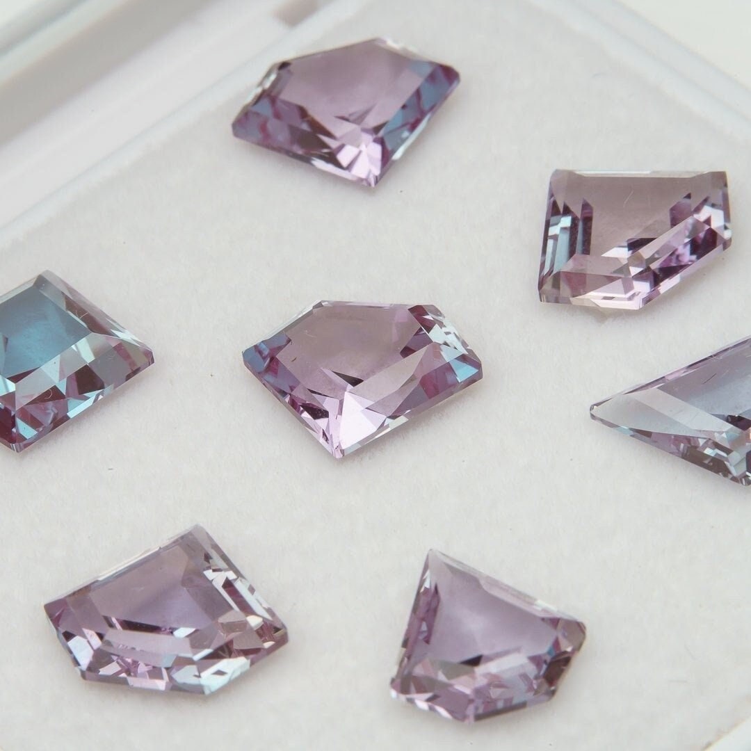 Set of 7pcs 18.1ct lab grown loose alexandrite agl certified