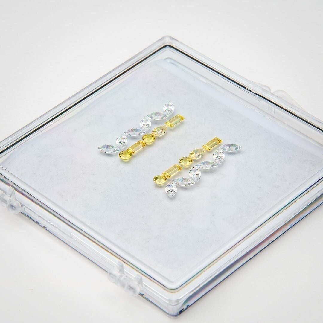Synthetic conch lab produced mineral gemstone set