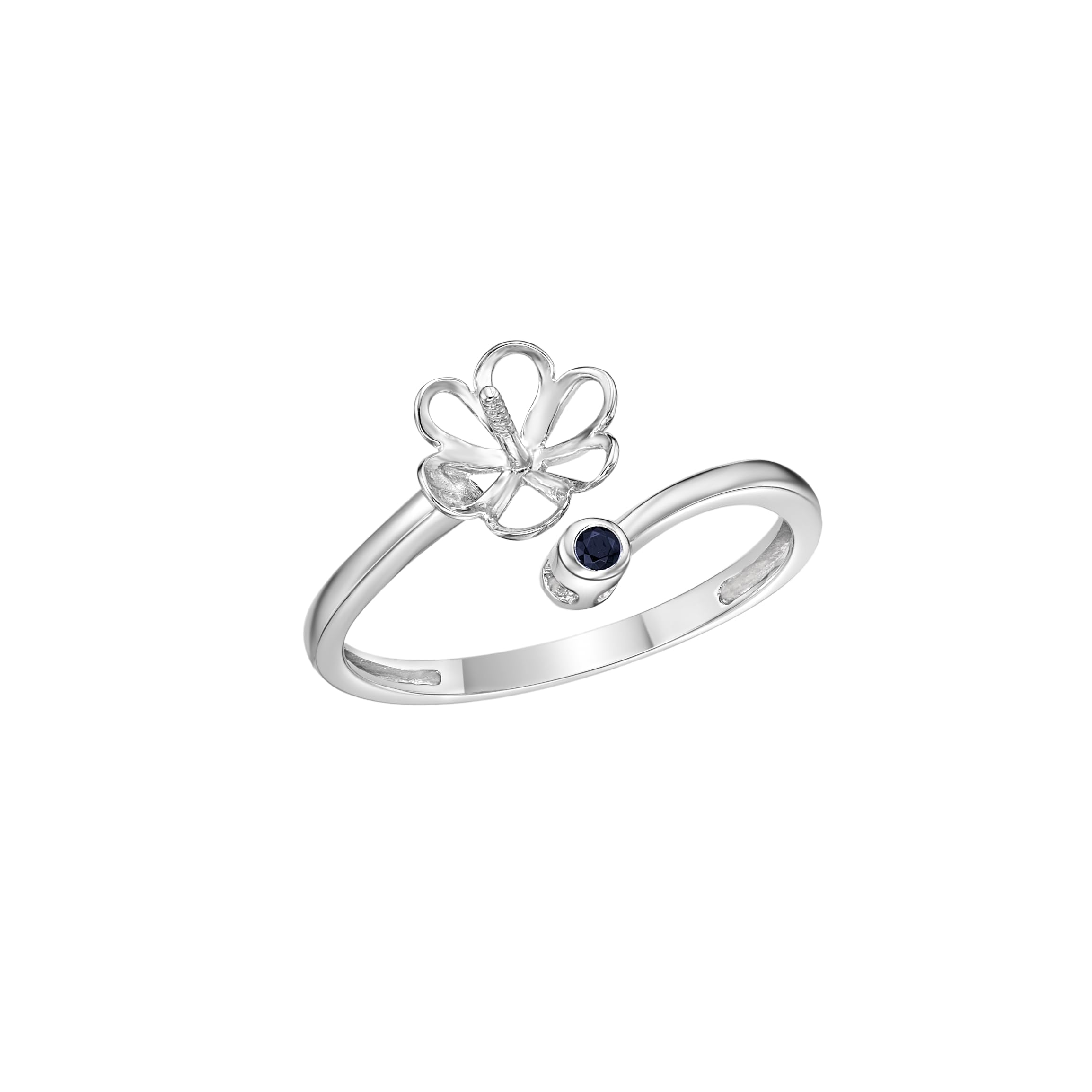 Minimalist 925 Silver Pearl Ring Mount Designed for 10-12mm Pearls