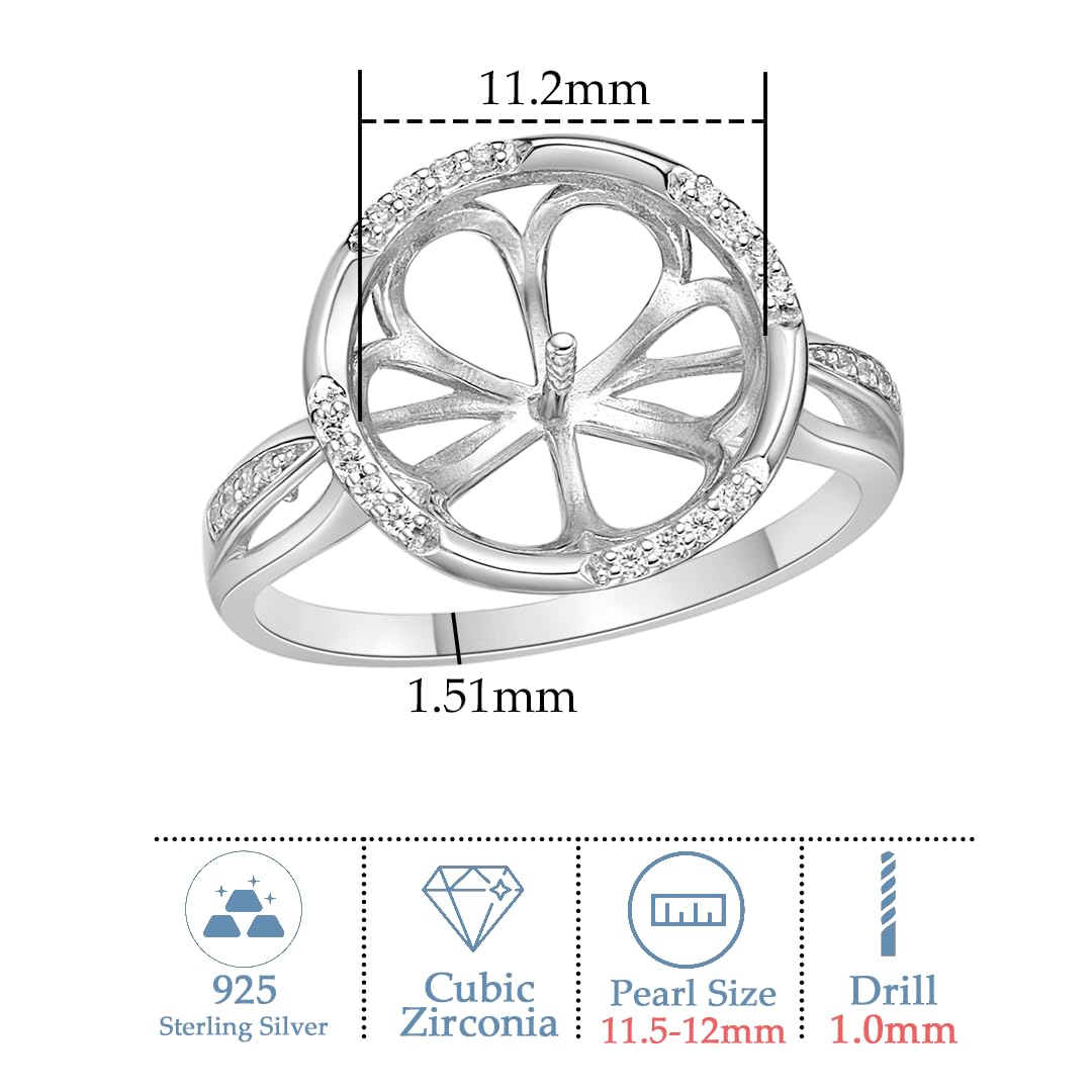 Silver Pearl Ring Mount 925 sterling silver, Pearl ring mount without pearl, pearl setting, pearl settings without pearl, pearl mount