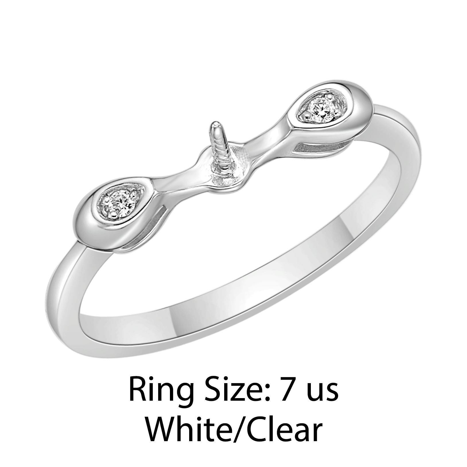925 Sterling Silver Pearl Ring Mount - Elegant Setting for Your Pearls. Pearl ring mount without pearl
