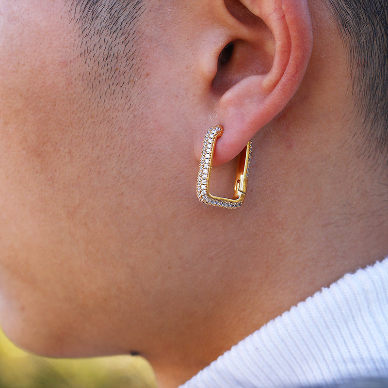 Stylish Gold Rhodium Huggies Hoop Earrings Cubic zirconia for Women or Men