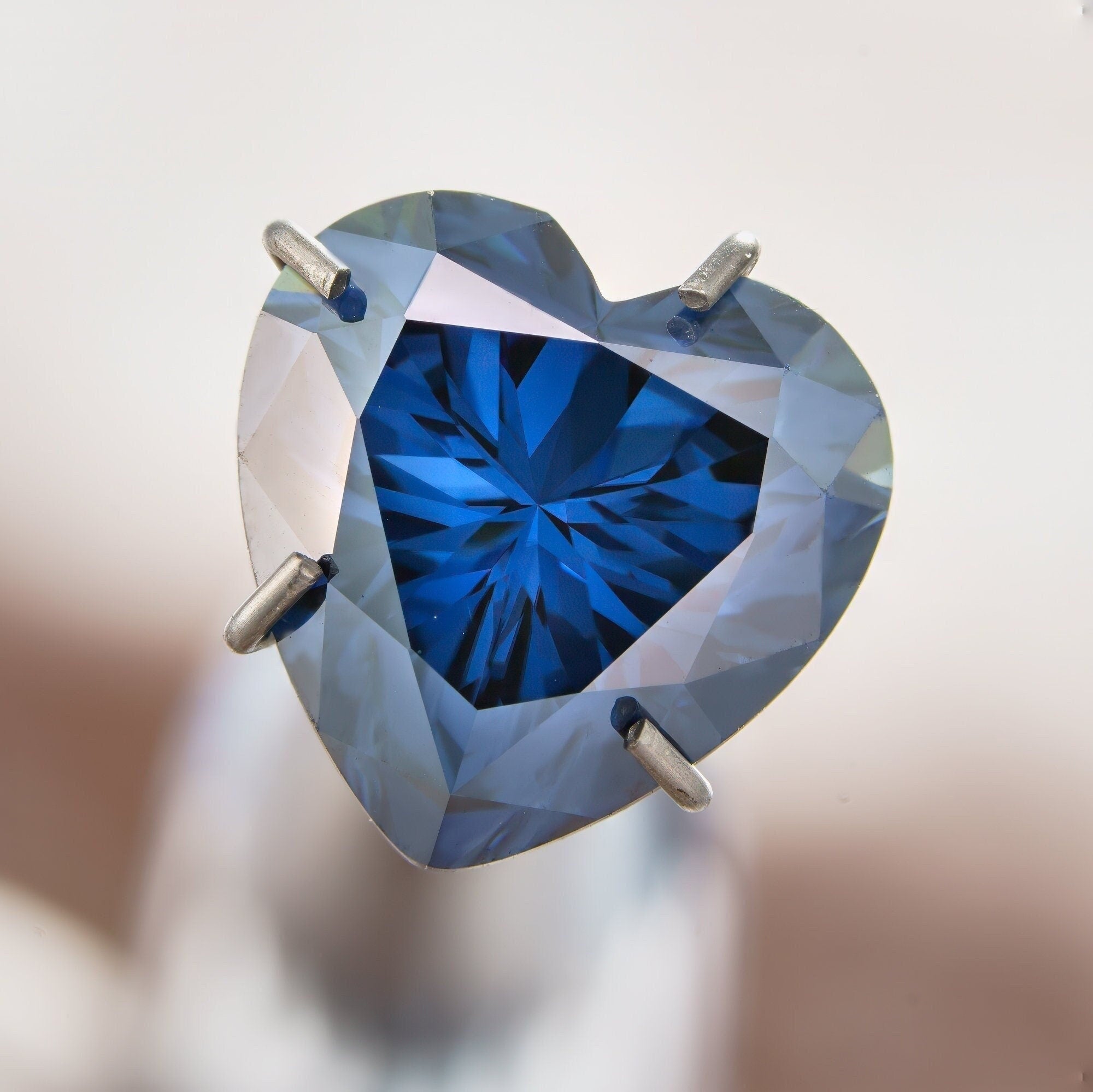 Moissanite royal blue 6.5-8mm | VVS1 GRA Certified | Heart Cut Loose Gemstone