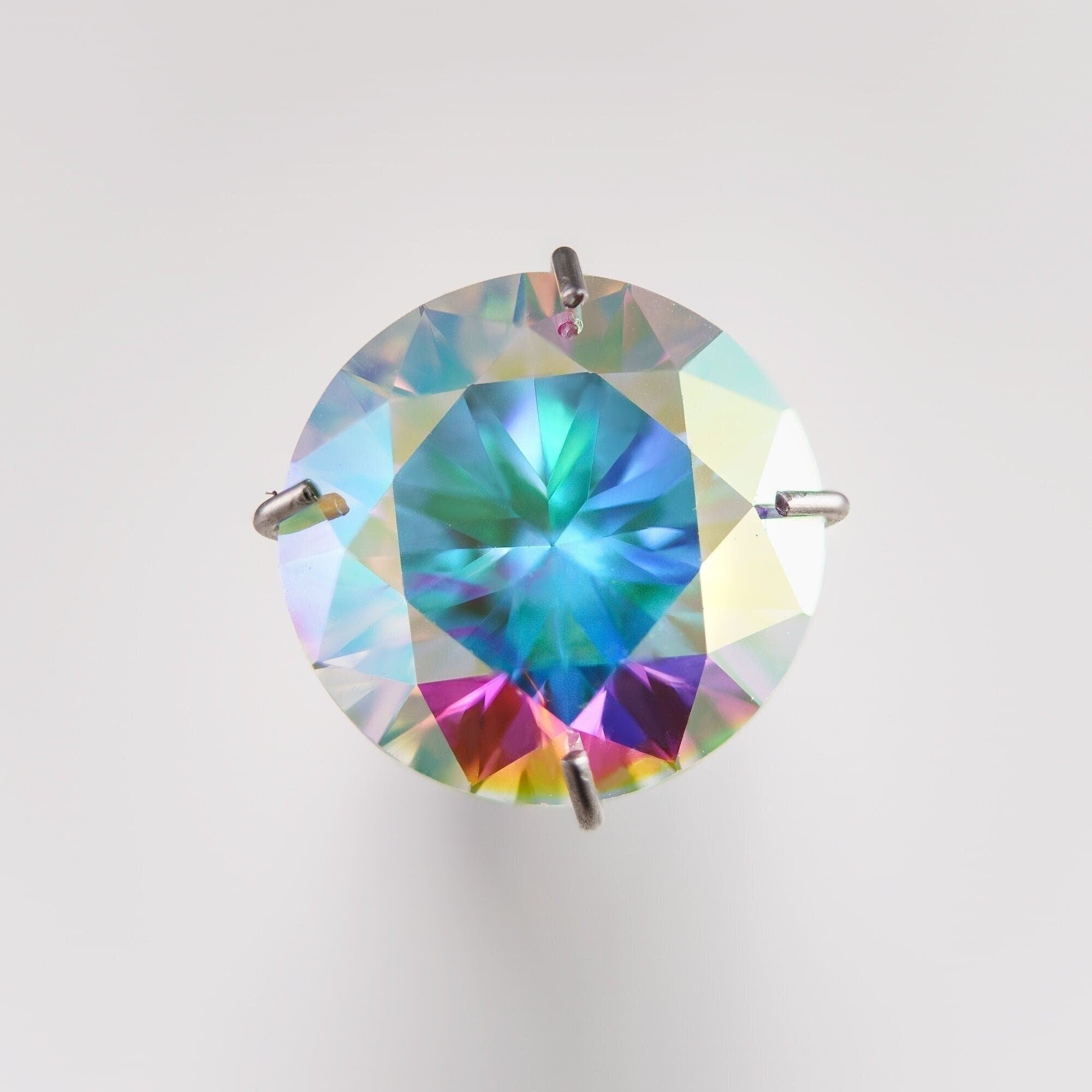 Moissanite round brilliant cut certified vvs1 clarity- rainbow colors 5-9mm range