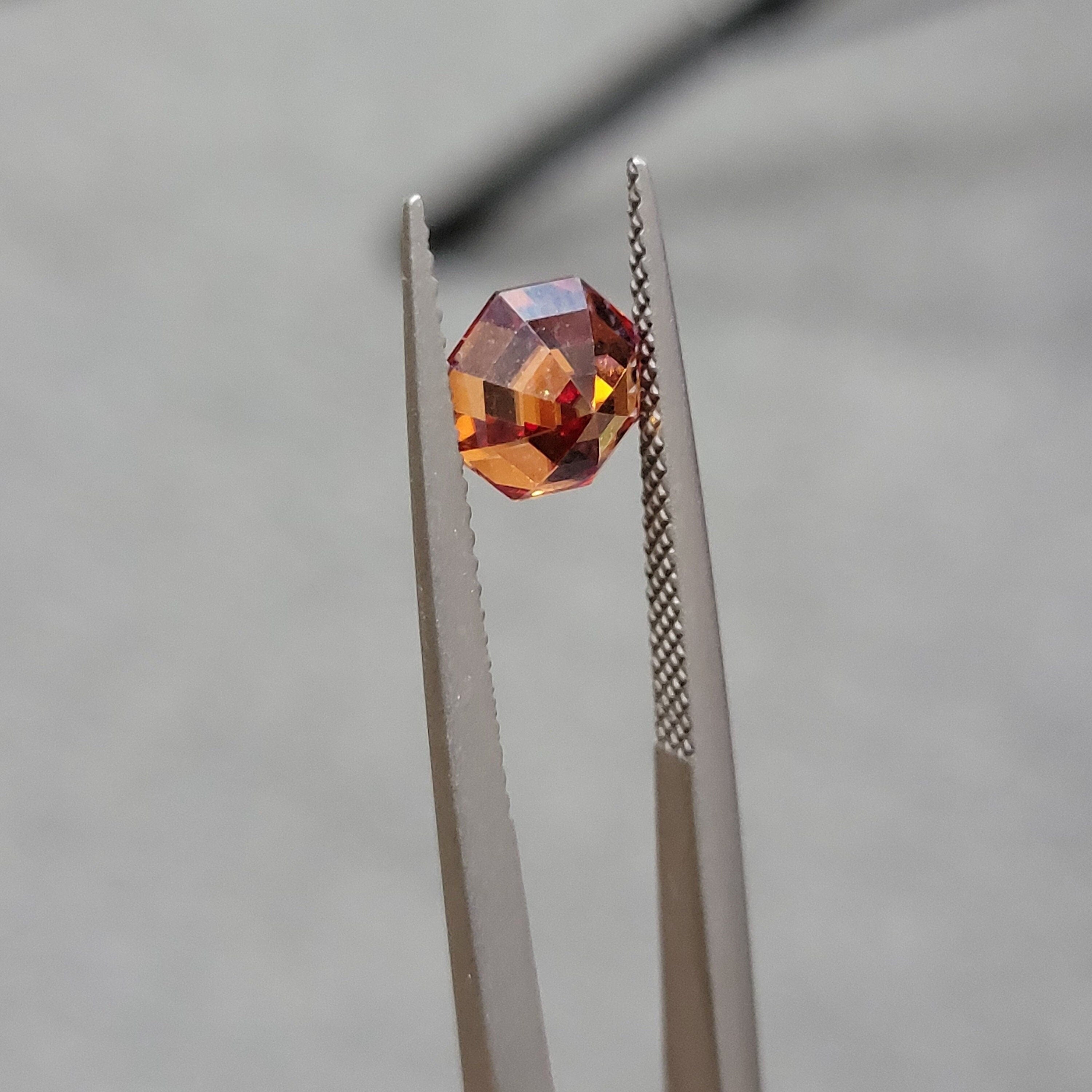 7mm 2ct moissanite certified vvs1 red garnet octagon cut gra gemstone