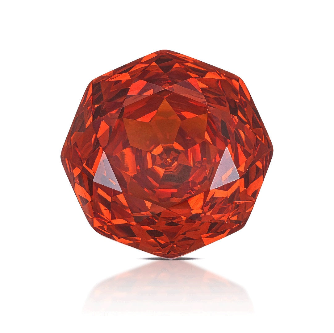 Cubic zirconia 8mm red octagon rose cut gemstone – for jewelry making