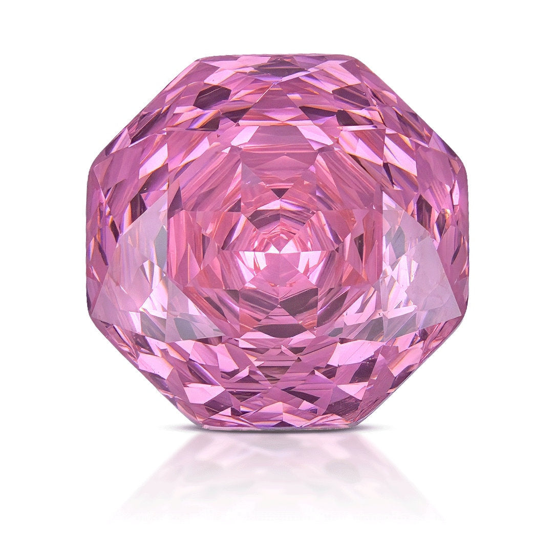 Cubic zirconia 10mm octagon rose cut light pink color gemstone
