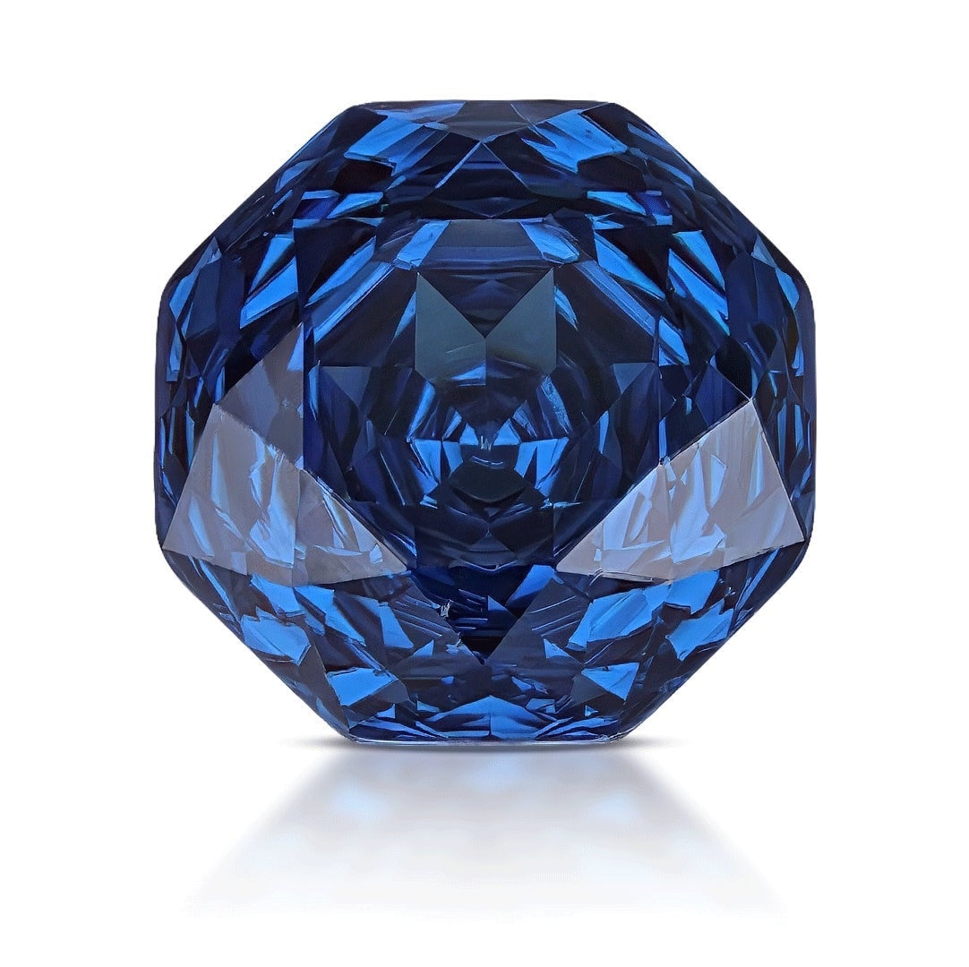 Cubic zirconia 10mm octagon rose cut ceylon sapphire blue color gemstone
