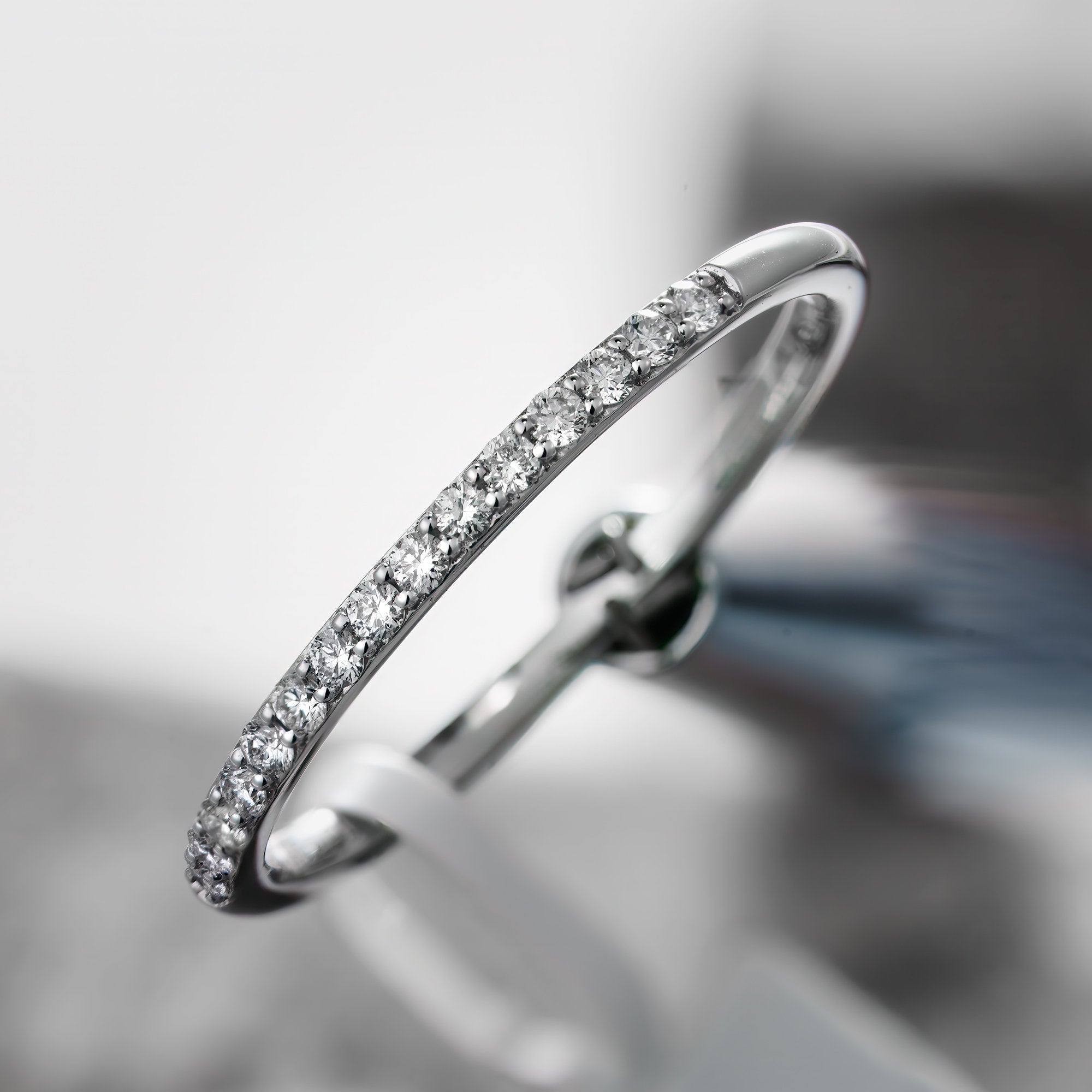 14k CVD Diamond 0.13ct Ring Size 6 Lab Grown White Gold Anniversary Band
