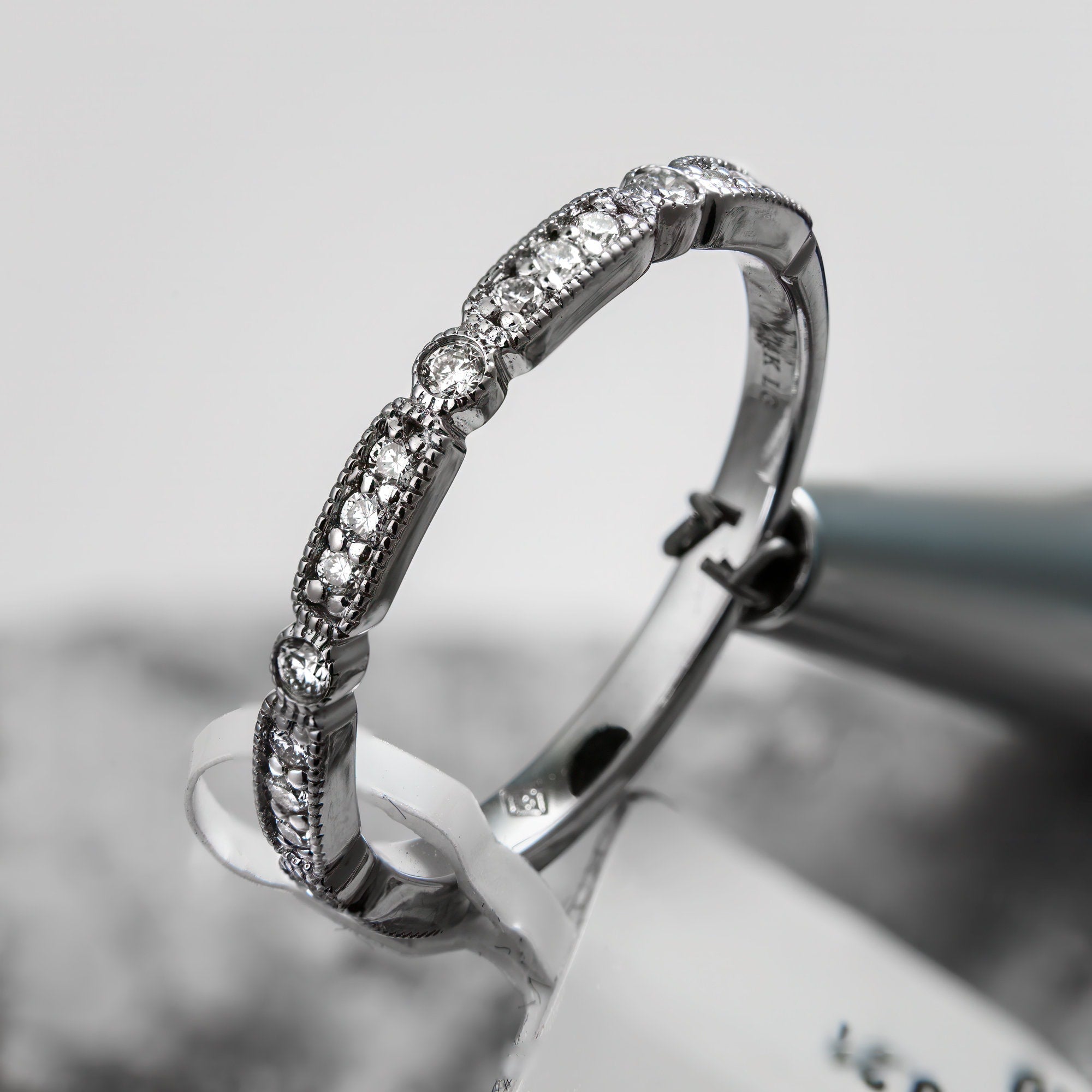 14k CVD Diamond 0.21ct Ring Size 6 Lab Grown White Gold Anniversary Band
