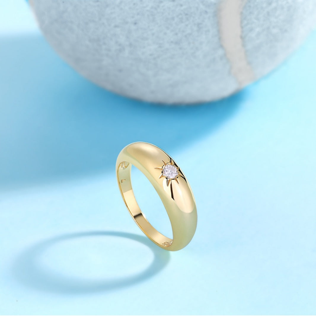Celestial Star Moissanite Gold Ring